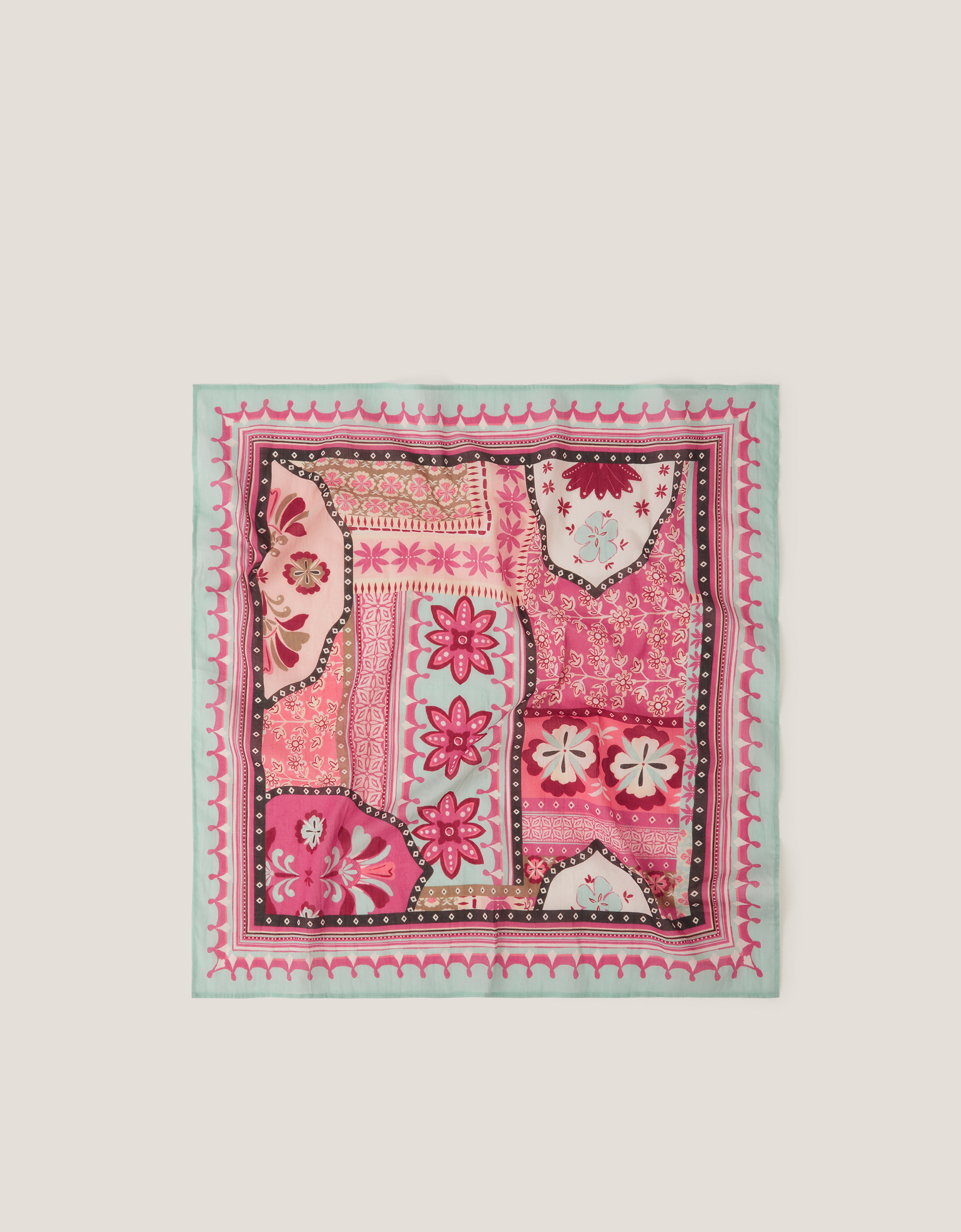 Patti Floral Square Cotton Scarf Patti Floral Square Cotton Scarf