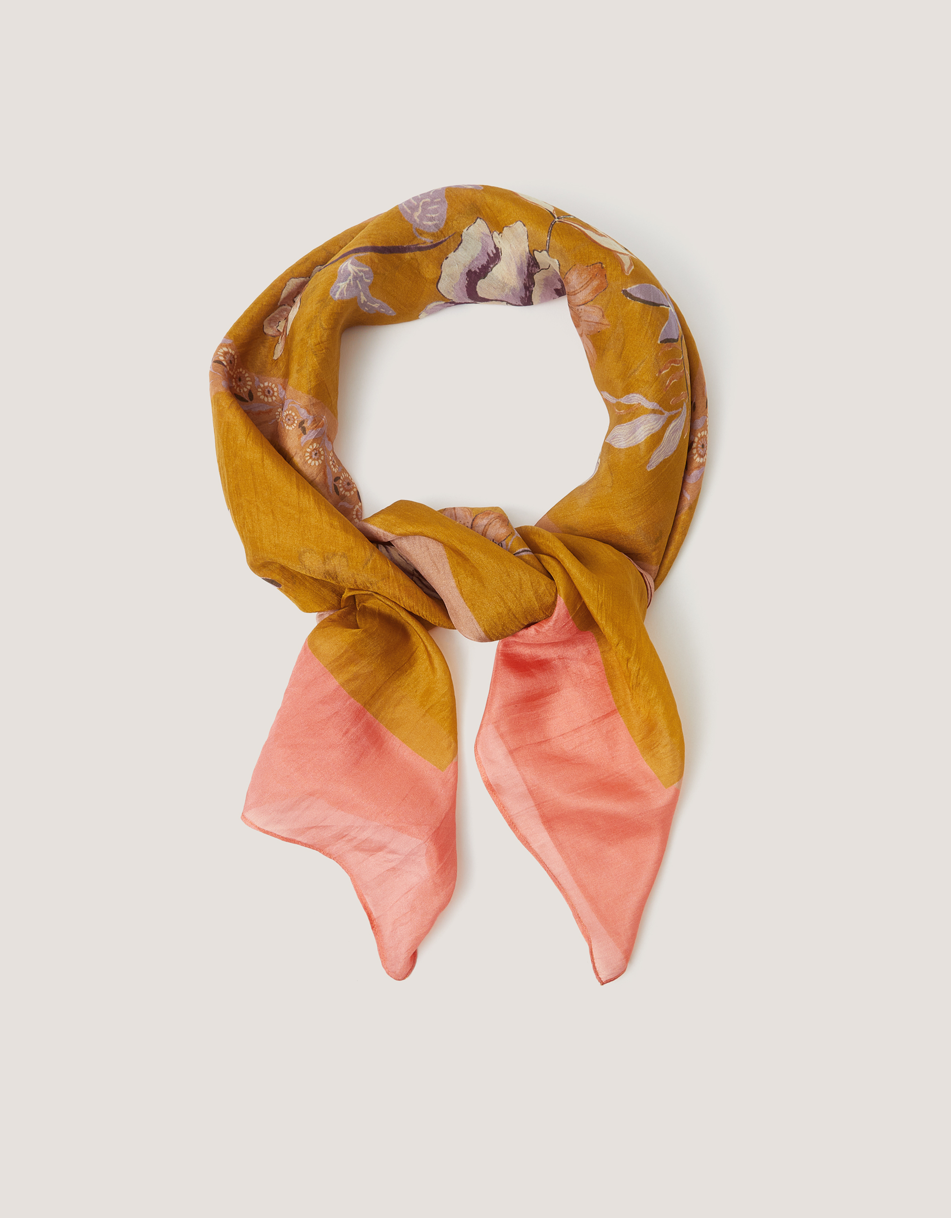 Samara Floral Square Silk Scarf Samara Floral Square Silk Scarf