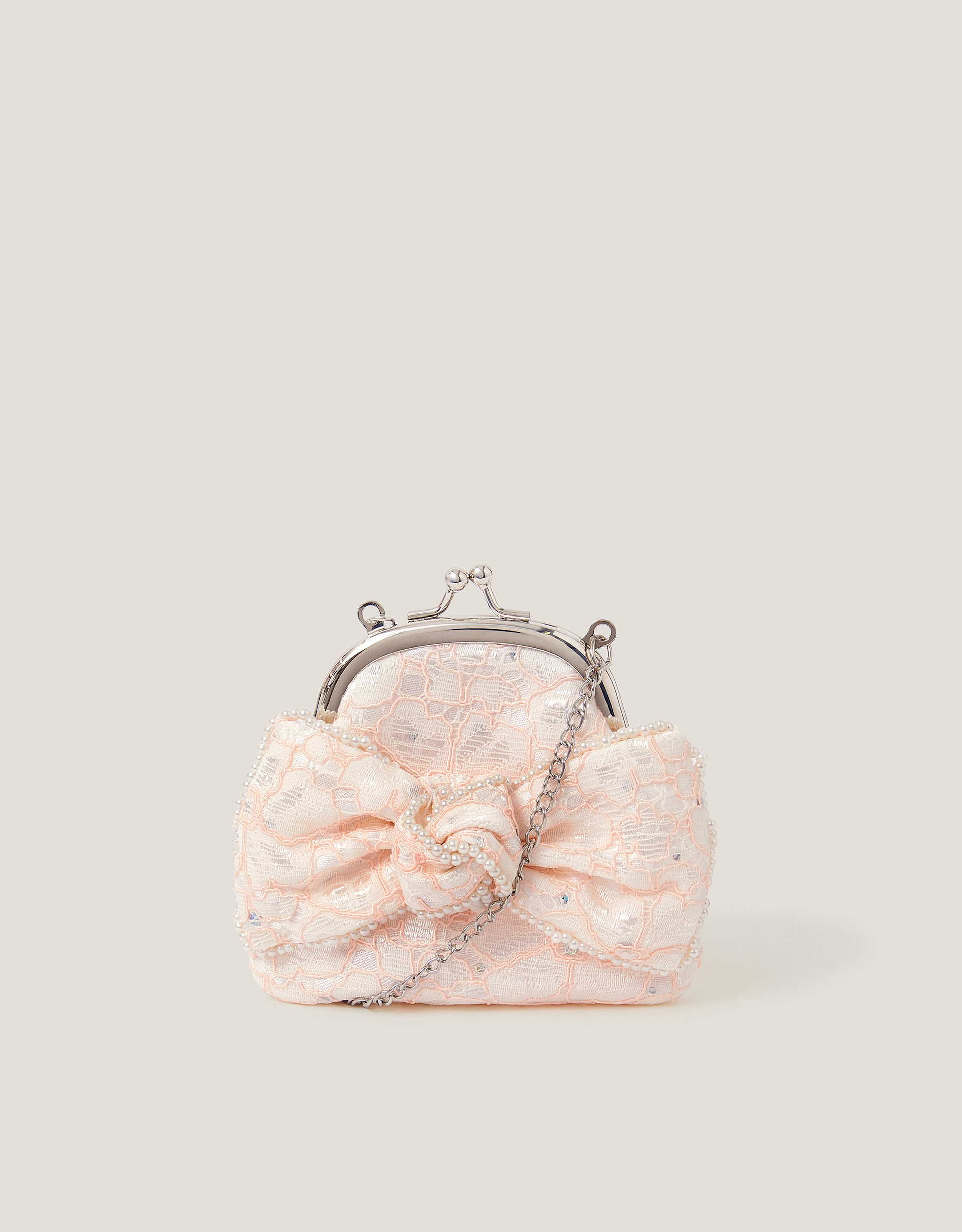 Lace Bow Bridesmaid Bag Pink Lace Bow Bridesmaid Bag Pink