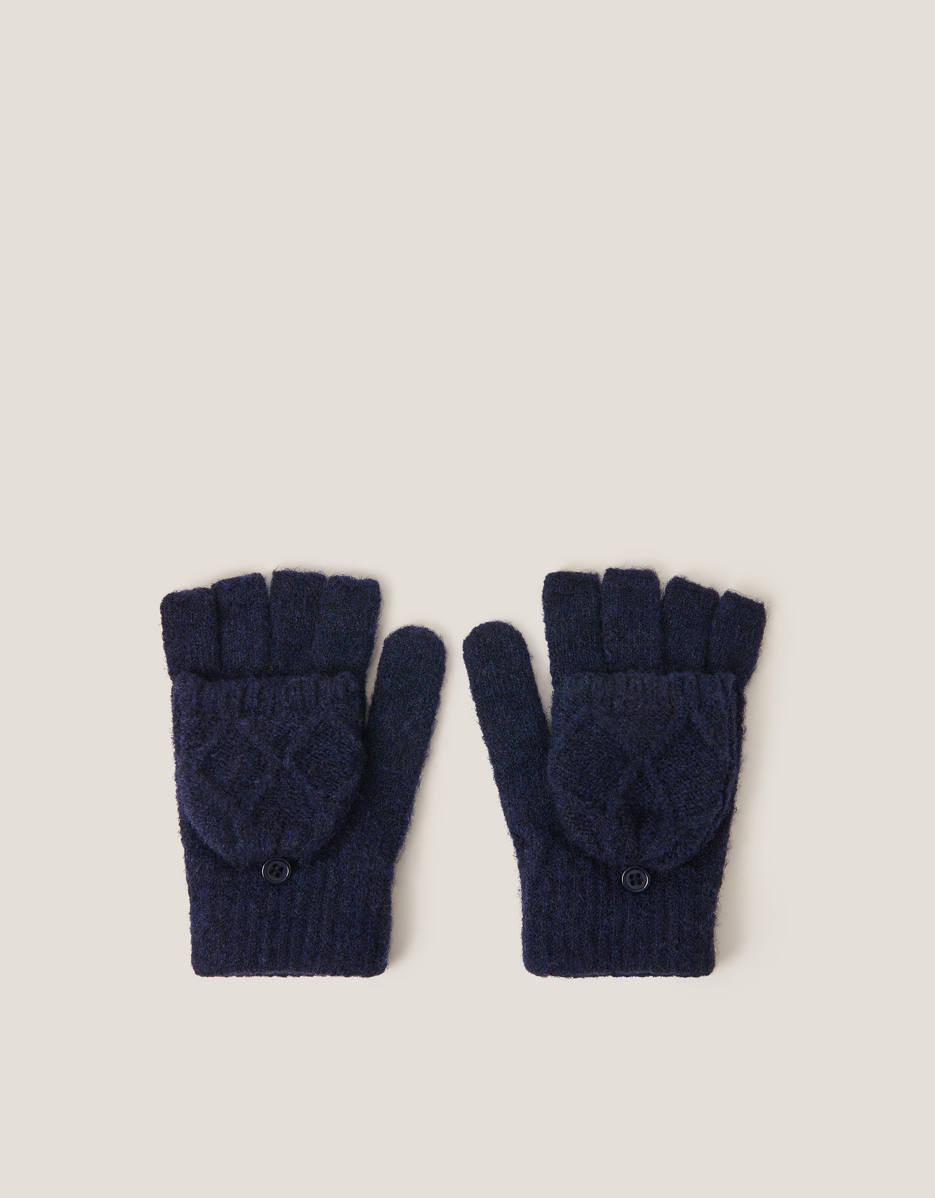Diamond Fingerless Gloves with Mittens Blue Diamond Fingerless Gloves with Mittens Blue