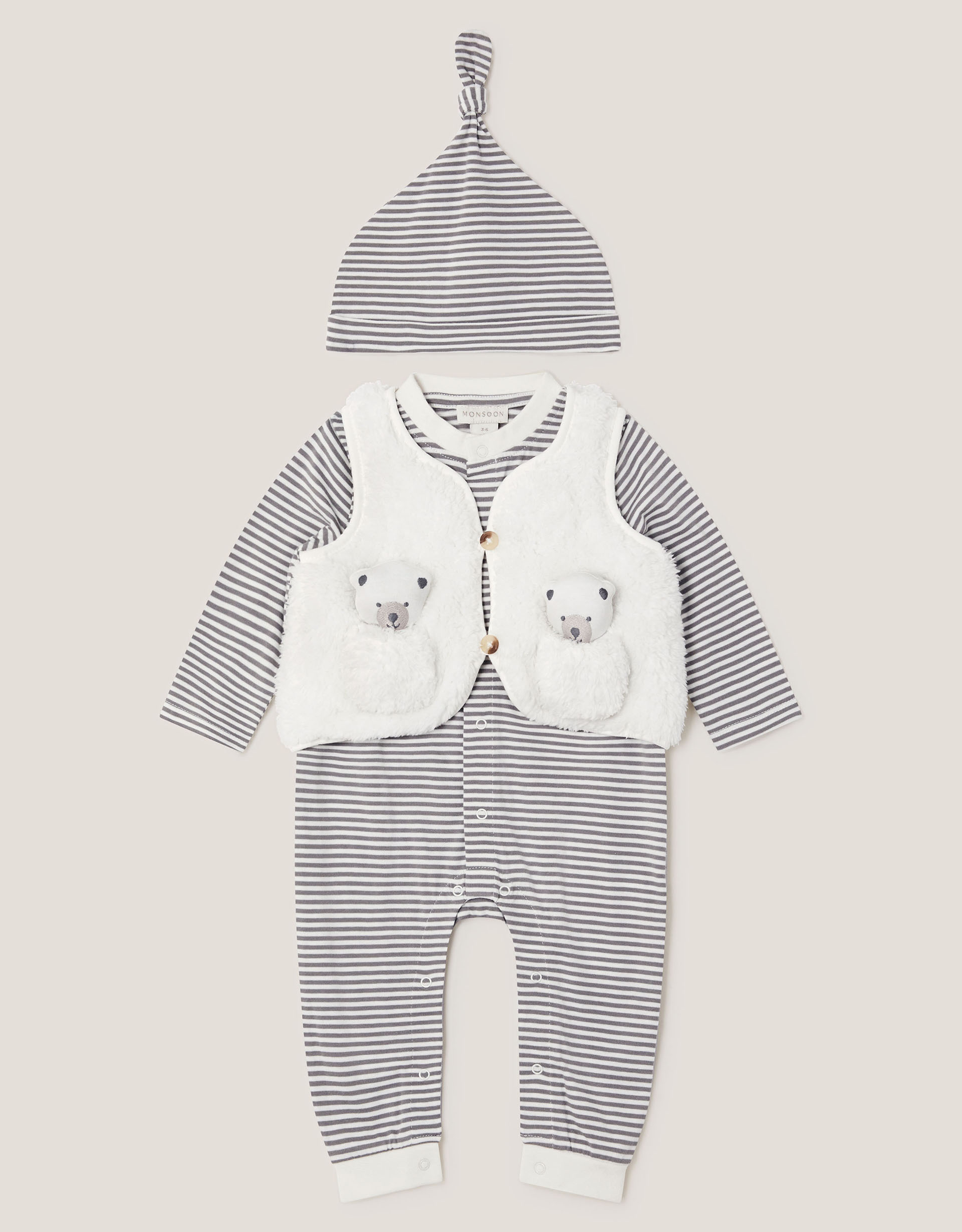 Newborn Polar Bear Gilet & Sleepsuit Set White Newborn Polar Bear Gilet & Sleepsuit Set White