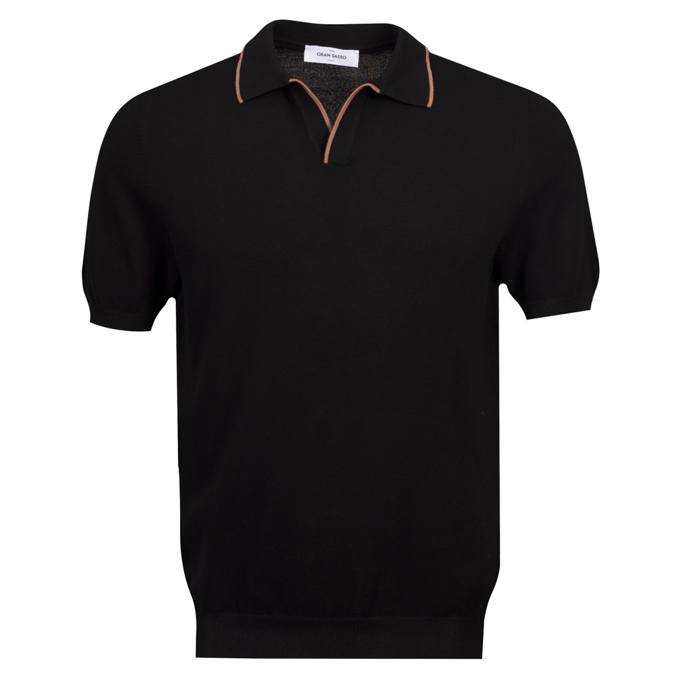 Textured Open Neck Polo Shirt Textured Open Neck Polo Shirt