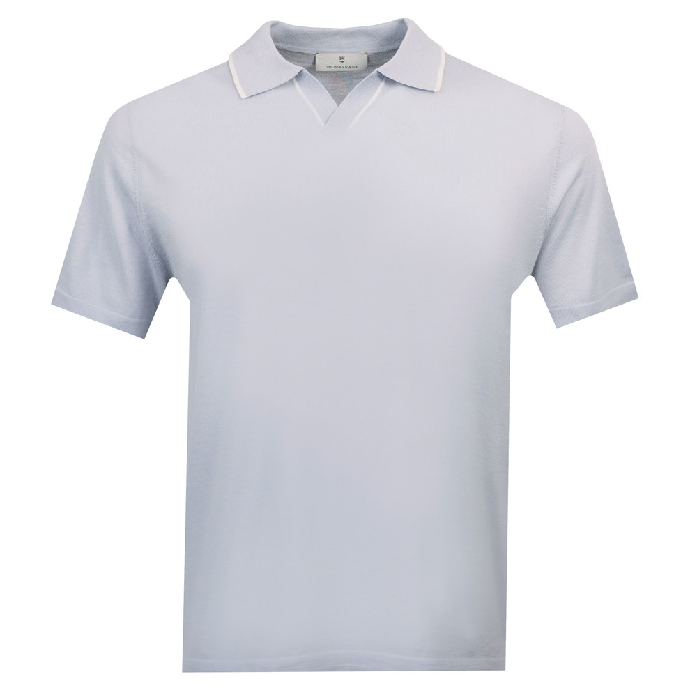 Knitted Open Collar Polo Shirt Knitted Open Collar Polo Shirt