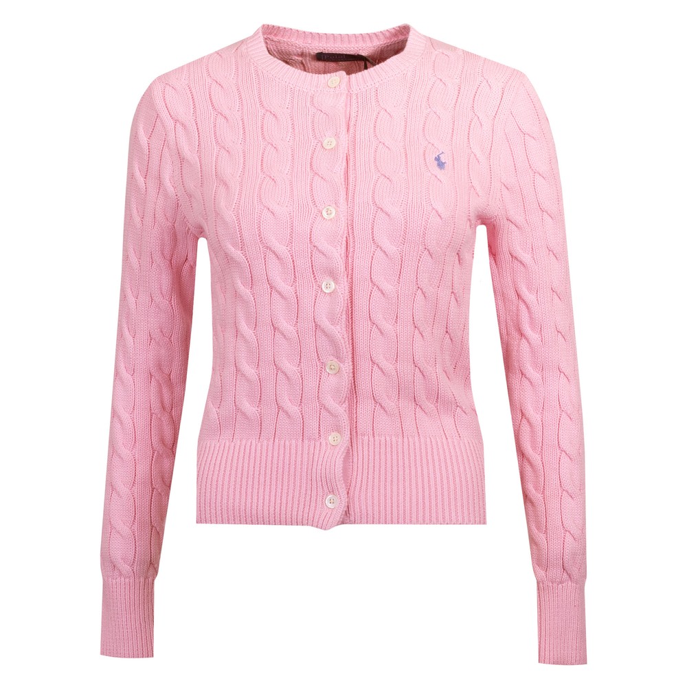 Crew Neck Cotton Cable Cardigan Crew Neck Cotton Cable Cardigan