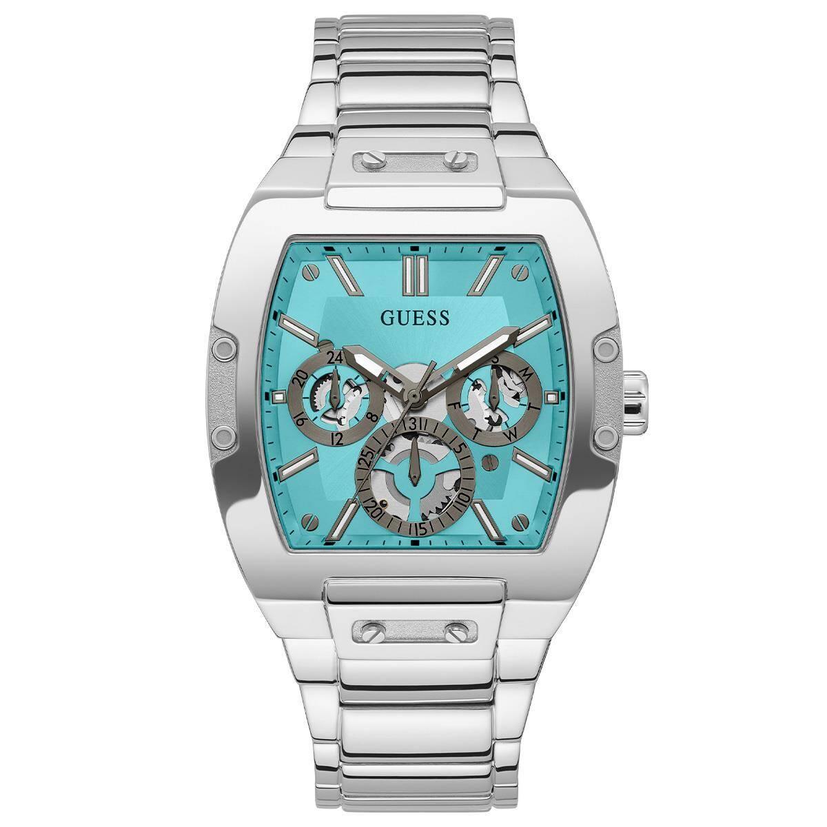 Guess Mens Silver Tone Multi-function Watch Guess Mens Silver Tone Multi-function Watch
