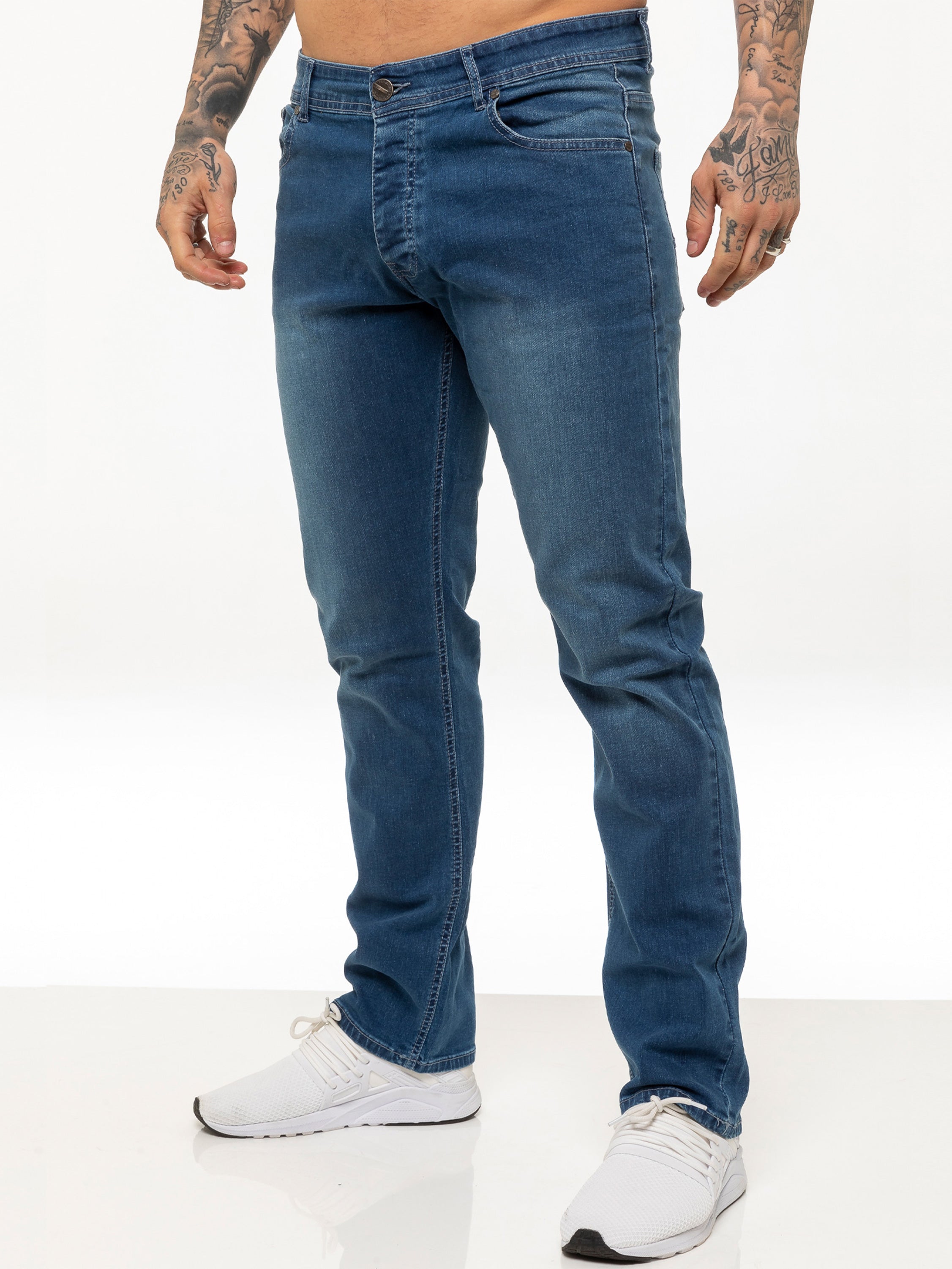 Mens Regular Fit Stretch Denim Jeans