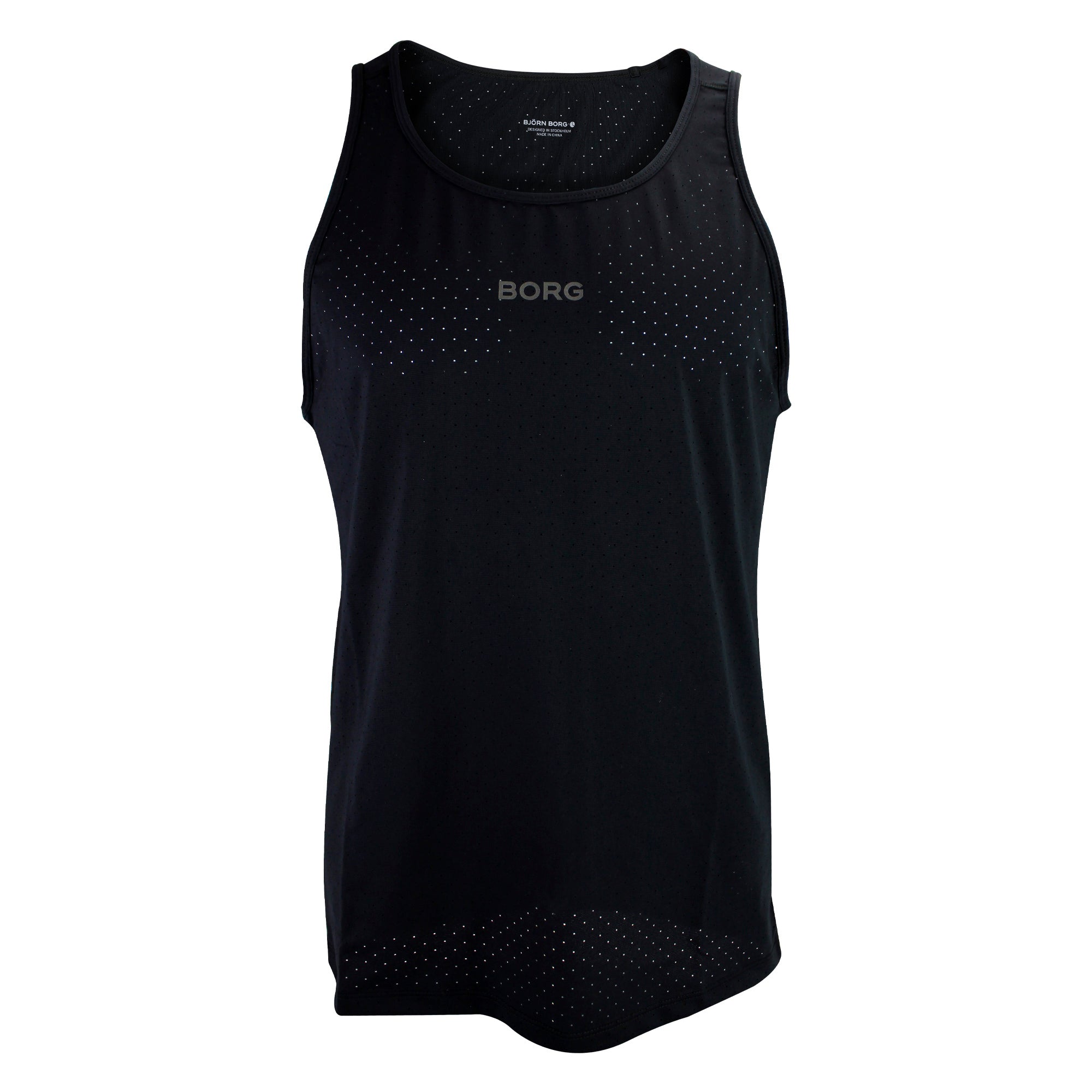 Running Breathable and Lightweight Perforated Sleeveless Tank Top for Men – M Black