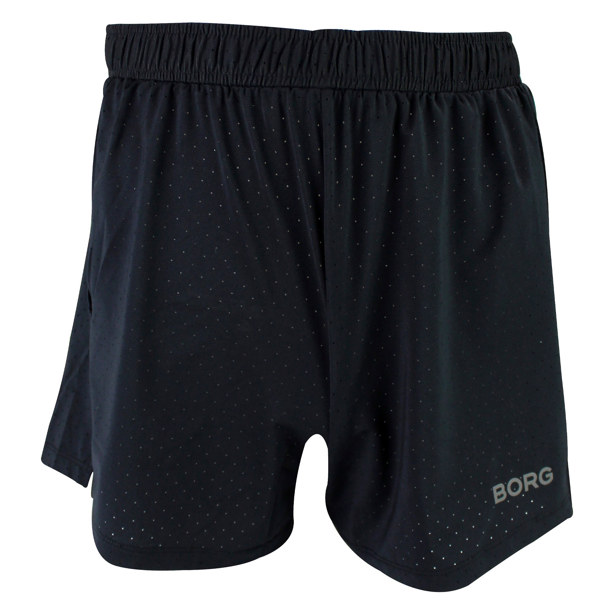 Running Breathable and Lightweight Perforated Sport Shorts for Men – Black Running Breathable and Lightweight Perforated Sport Shorts for Men – Black