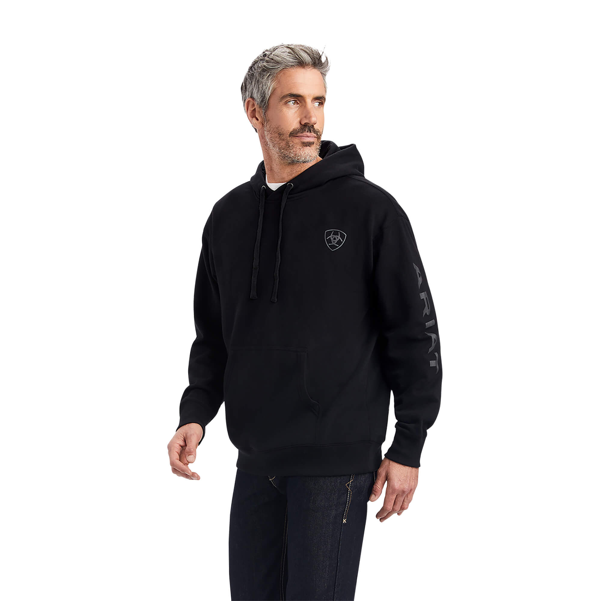 Men’s Ariat Logo Hoodie Long Sleeve in Black, Size Small Men’s Ariat Logo Hoodie Long Sleeve in Black, Size Small
