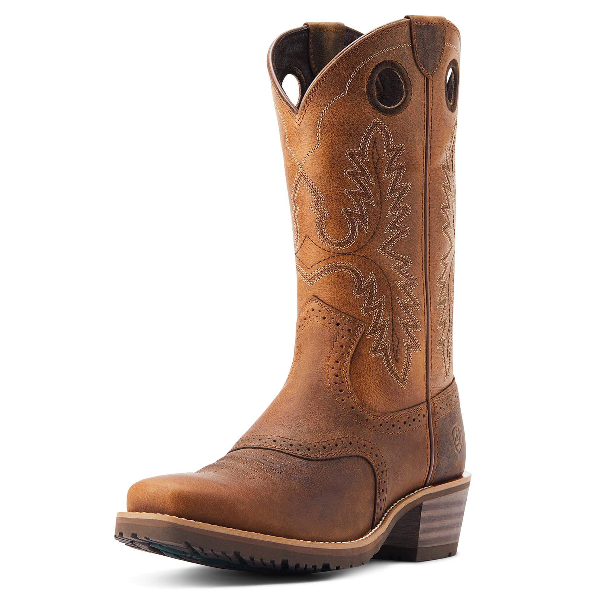 Men’s Hybrid Roughstock Square Toe Western Boots in Sorrel Crunch, D Medium Width, Size ., by Ariat Men’s Hybrid Roughstock Square Toe Western Boots in Sorrel Crunch, D Medium Width, Size ., by Ariat