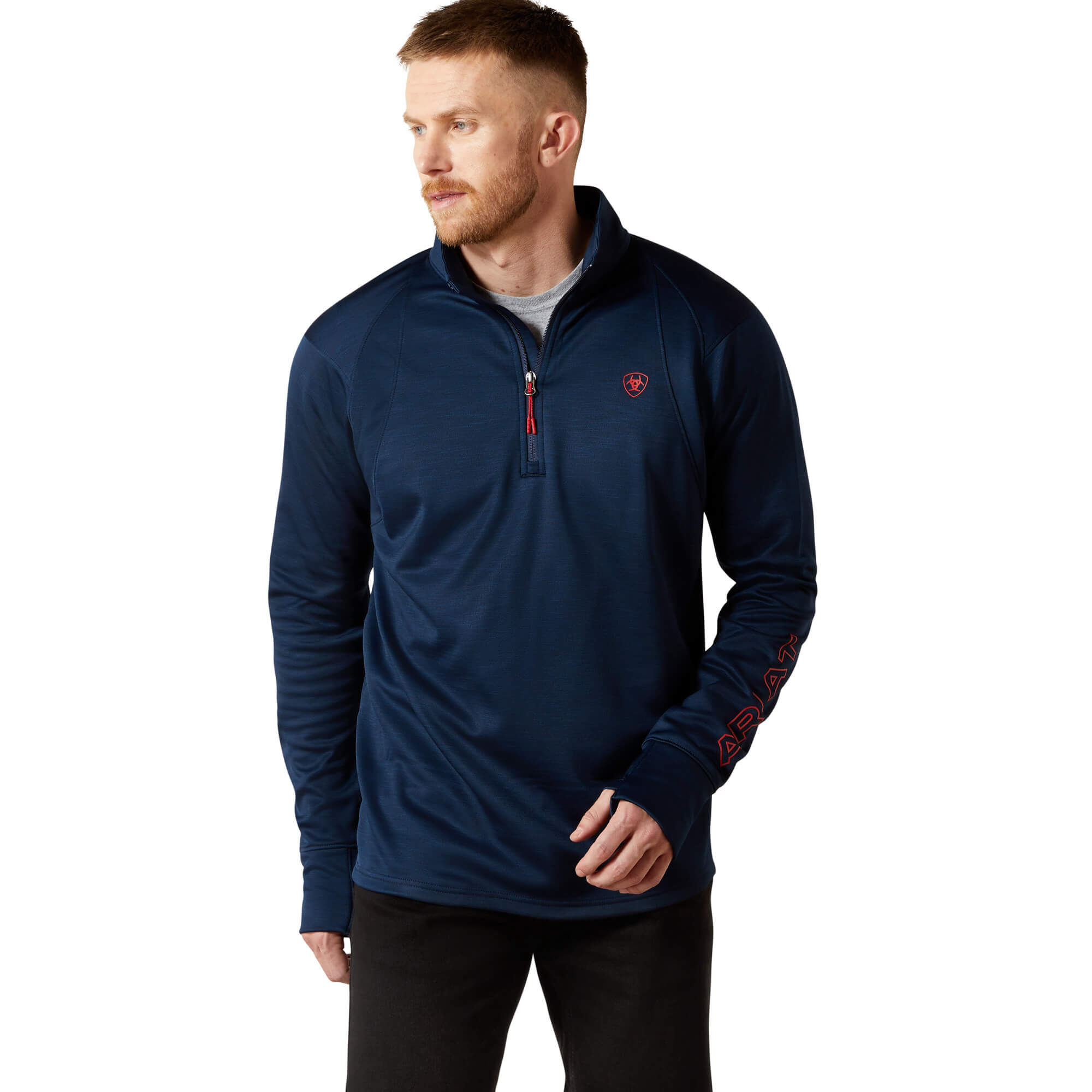 Men’s Team EQ Zip Pullover Top Long Sleeve in Navy, Size Large, by Ariat Men’s Team EQ Zip Pullover Top Long Sleeve in Navy, Size Large, by Ariat