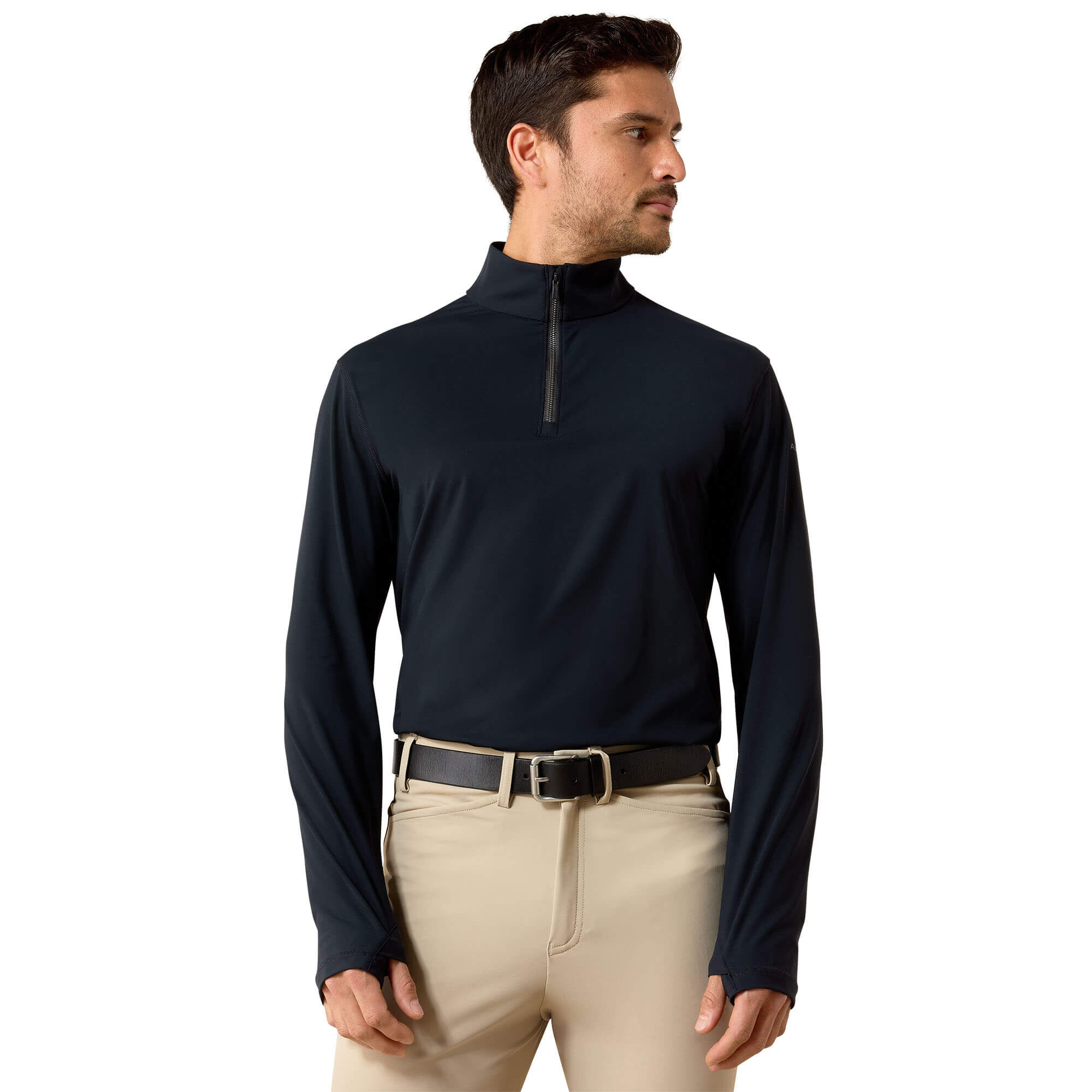 Men’s SolVeil Zip Baselayer Top Long Sleeve in Black, Size Medium, by Ariat Men’s SolVeil Zip Baselayer Top Long Sleeve in Black, Size Medium, by Ariat