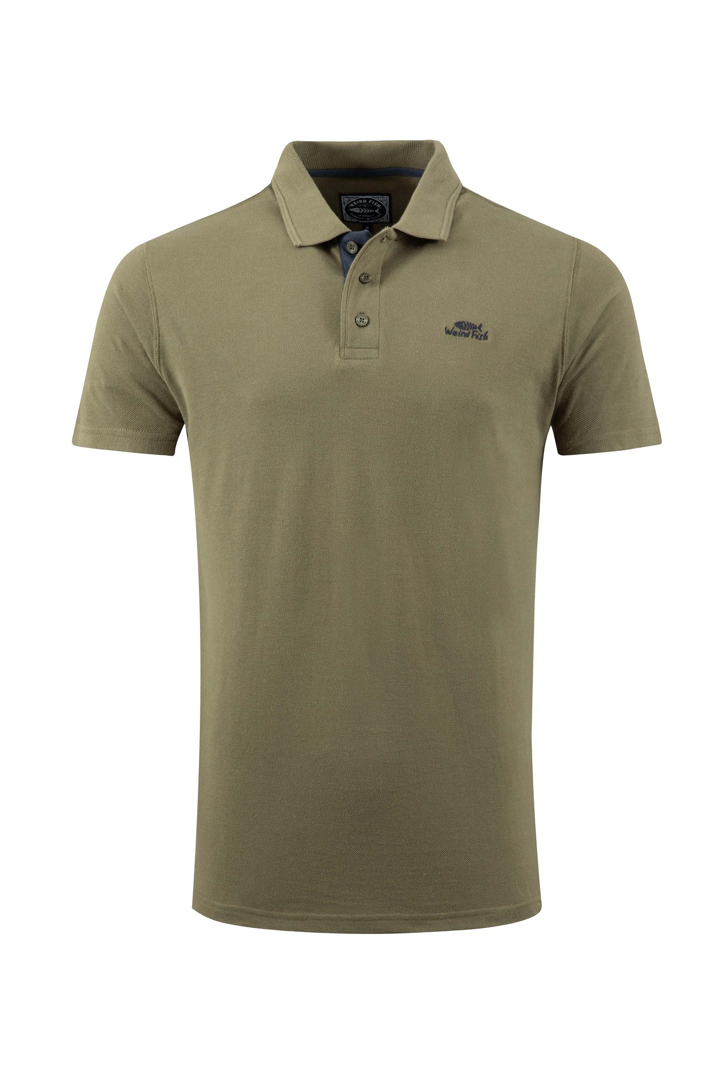 Weird Fish Miles Pique Polo Shirt Burnt Olive Size Weird Fish Miles Pique Polo Shirt Burnt Olive Size
