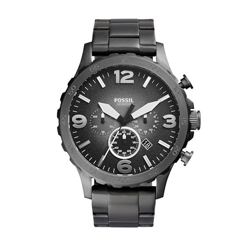 Fossil Men’s Nate Quartz Chronograph Watch Smoke Stainless Steel, mm, Quartz Fossil Men’s Nate Quartz Chronograph Watch Smoke Stainless Steel, mm, Quartz