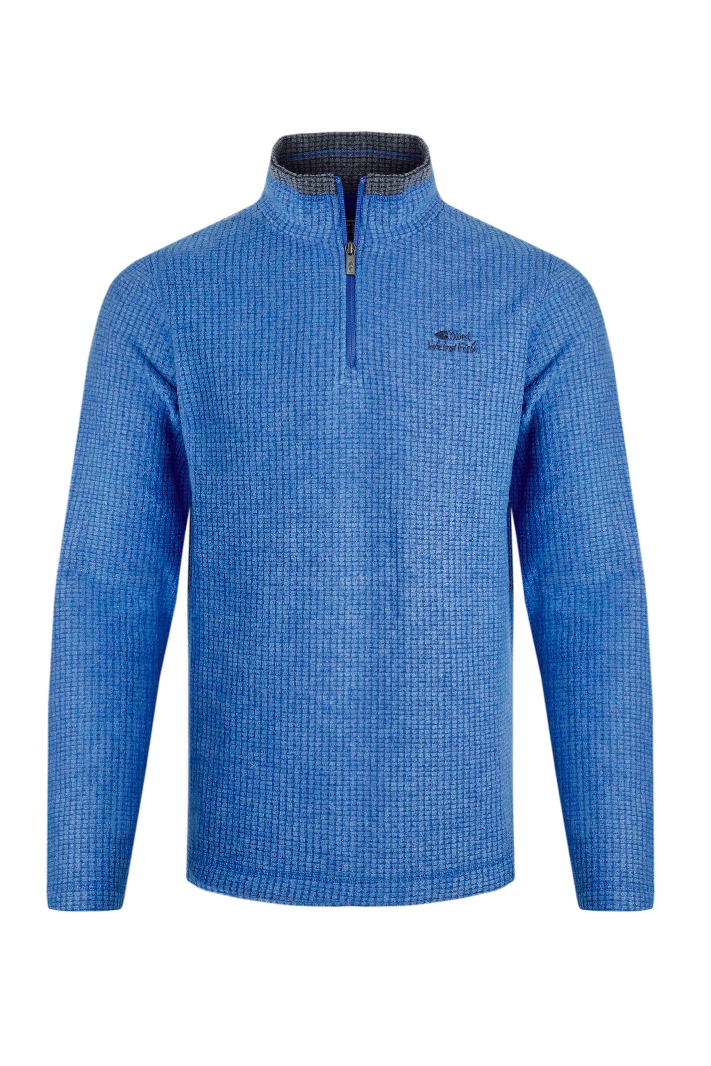 Weird Fish Newark Zip Grid Fleece Blue Size Weird Fish Newark Zip Grid Fleece Blue Size