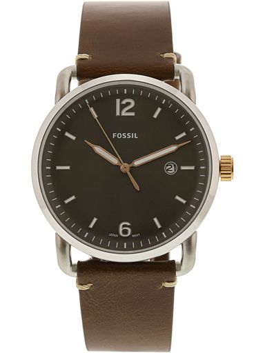 Fossil Men’s Commuter FS Brown Leather Dress Watch mm, Japanese Quartz Fossil Men’s Commuter FS Brown Leather Dress Watch mm, Japanese Quartz