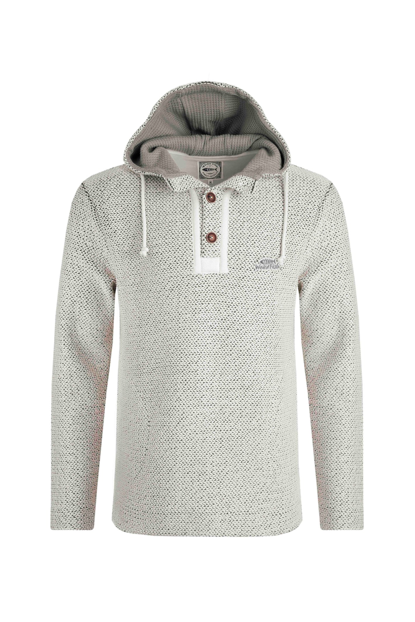 Weird Fish Bakersfield Button Neck Macaroni Hoodie Ecru Size Weird Fish Bakersfield Button Neck Macaroni Hoodie Ecru Size