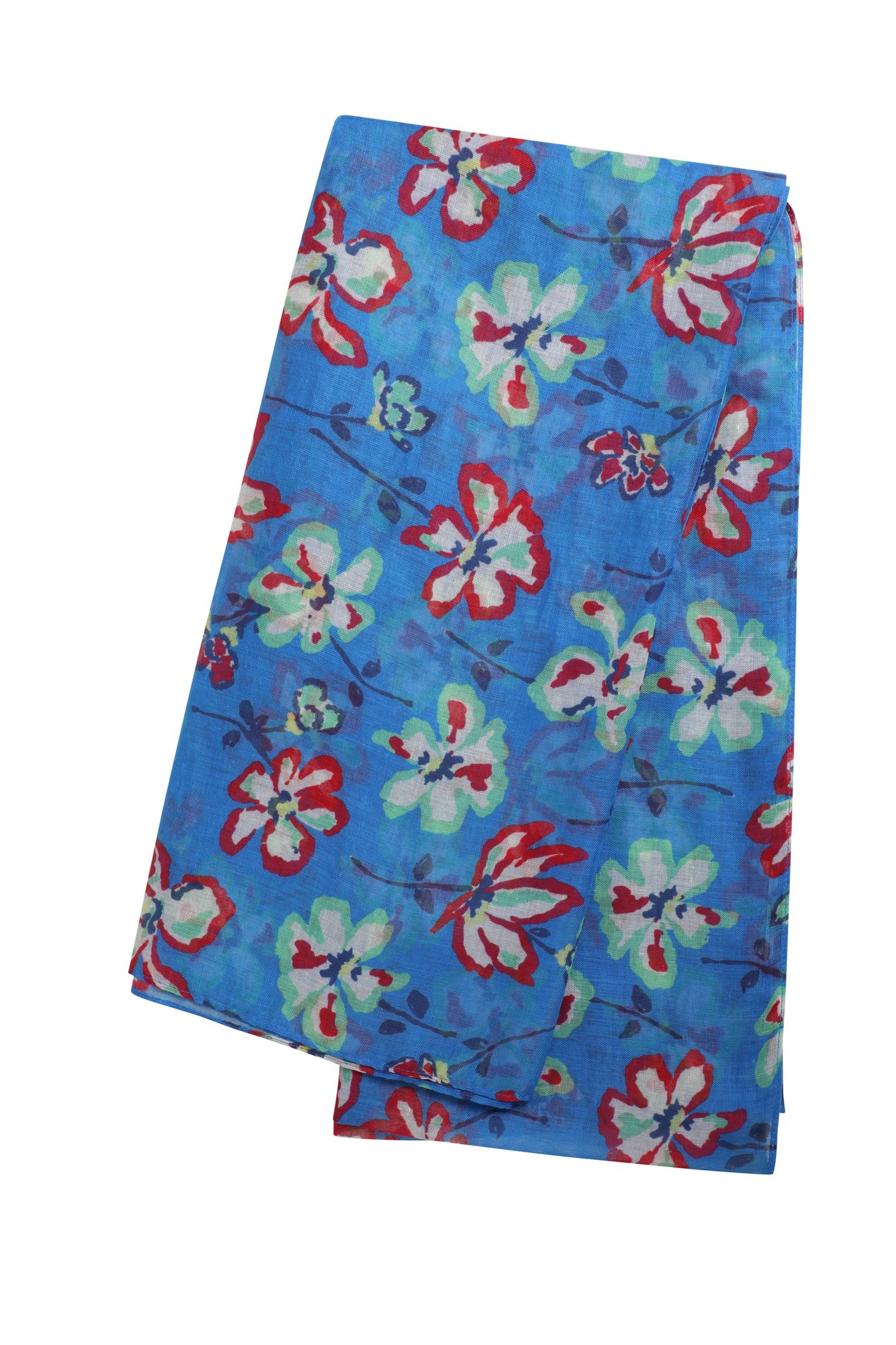 Weird Fish Kiera Recycled Polyester Sarong Scarf Blue Size ONE Weird Fish Kiera Recycled Polyester Sarong Scarf Blue Size ONE