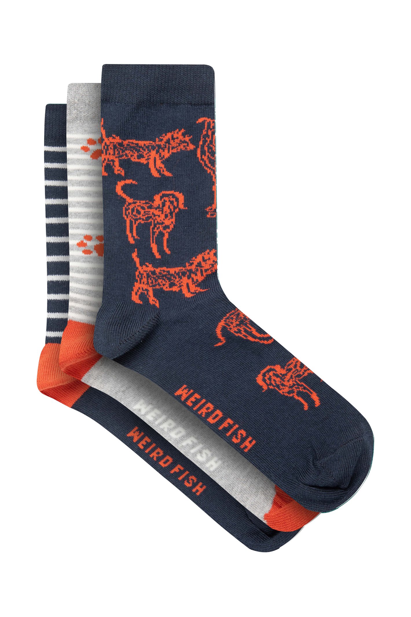 Weird Fish Parade Patterned Socks Pack Rust Leaves Size – Weird Fish Parade Patterned Socks Pack Rust Leaves Size –