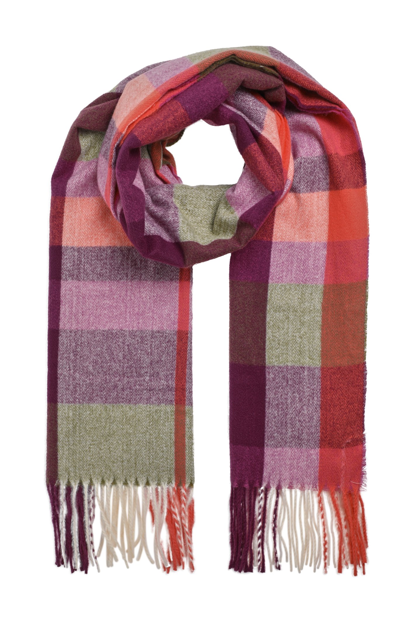 Weird Fish Badida Brushed Check Scarf Beet Size ONE Weird Fish Badida Brushed Check Scarf Beet Size ONE