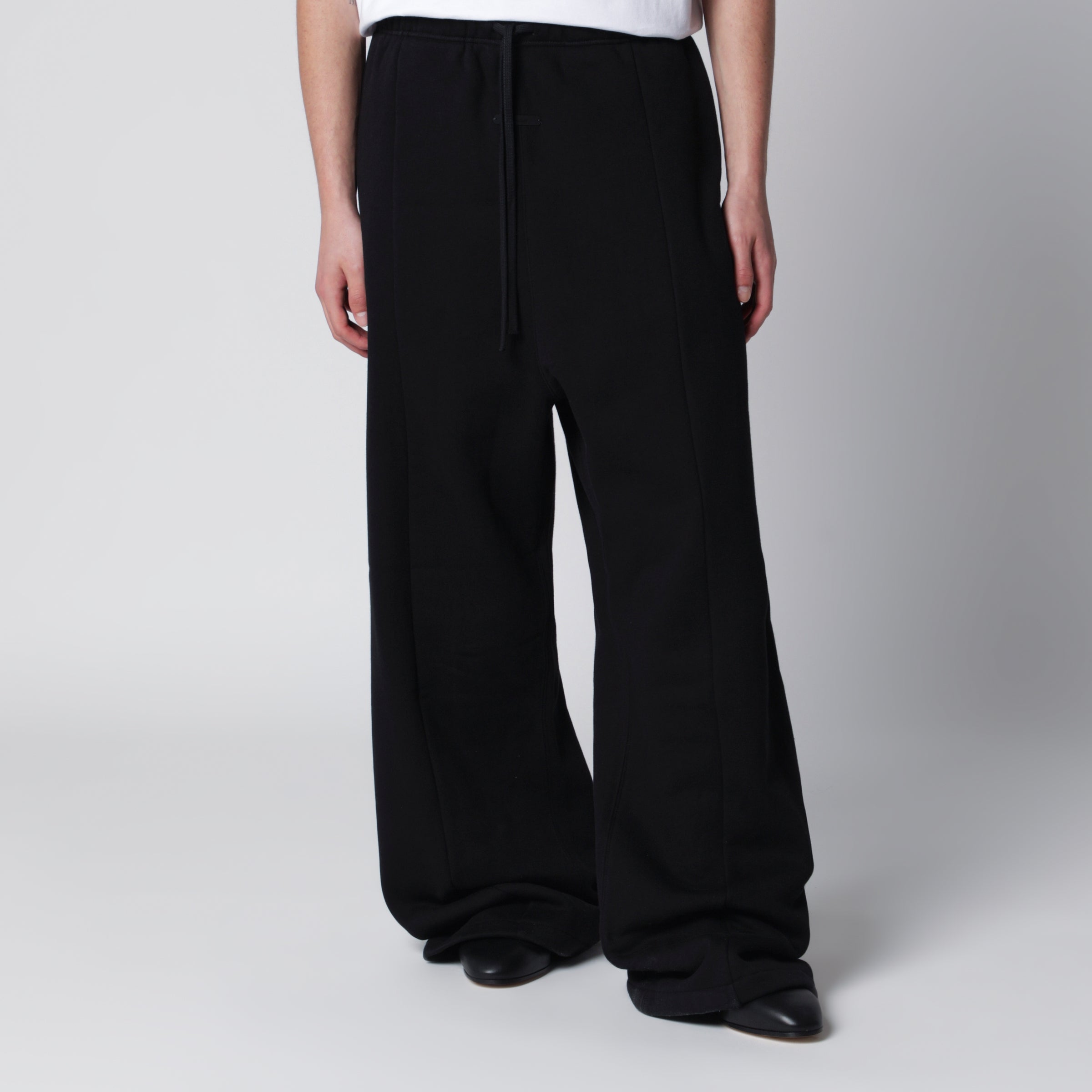 Signature Lounge sweatpants in cotton fleece, black Signature Lounge sweatpants in cotton fleece, black