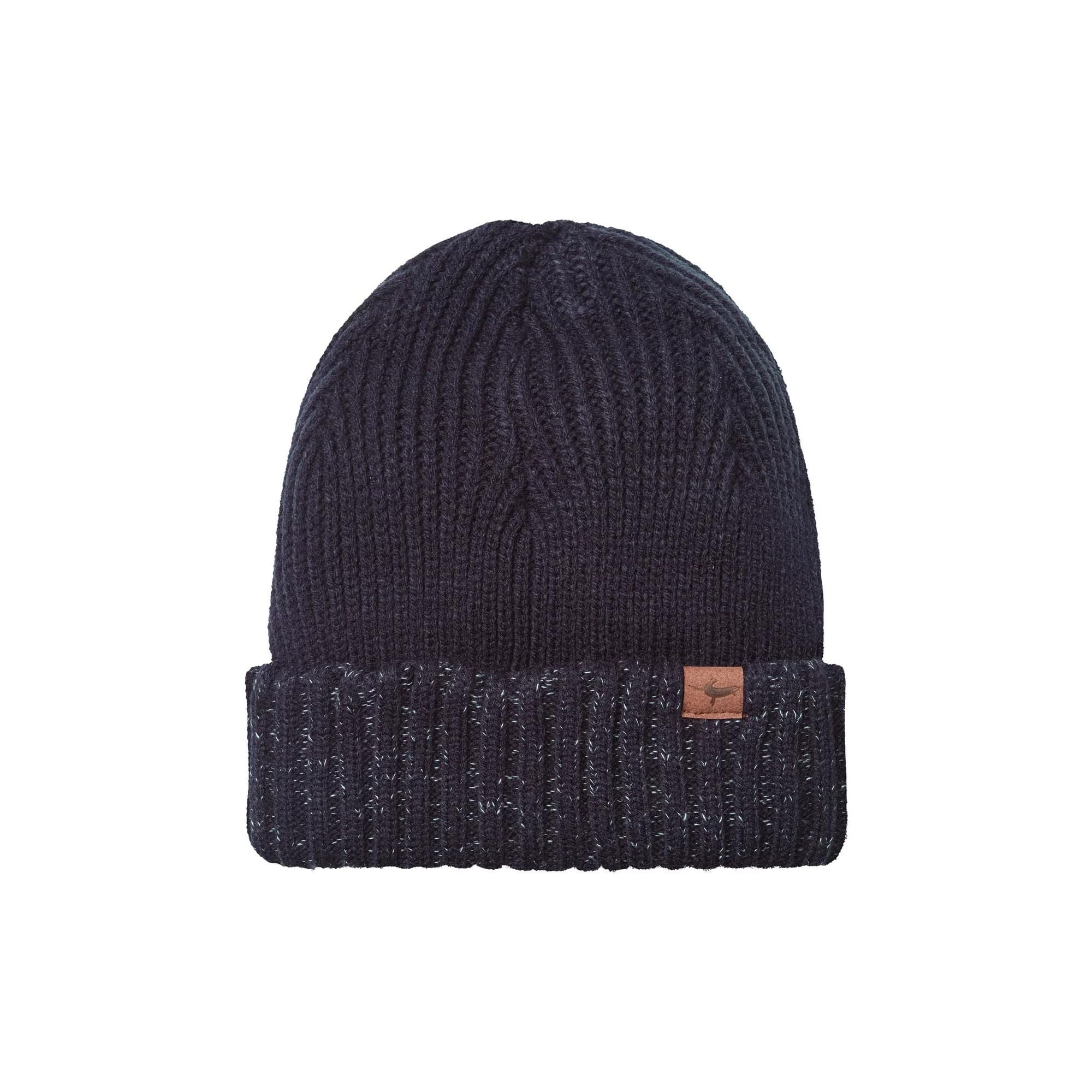 Mens Waterproof Cold Weather Roll Cuff Beanie Hat – S-M Navy Blue Mens Waterproof Cold Weather Roll Cuff Beanie Hat – S-M Navy Blue