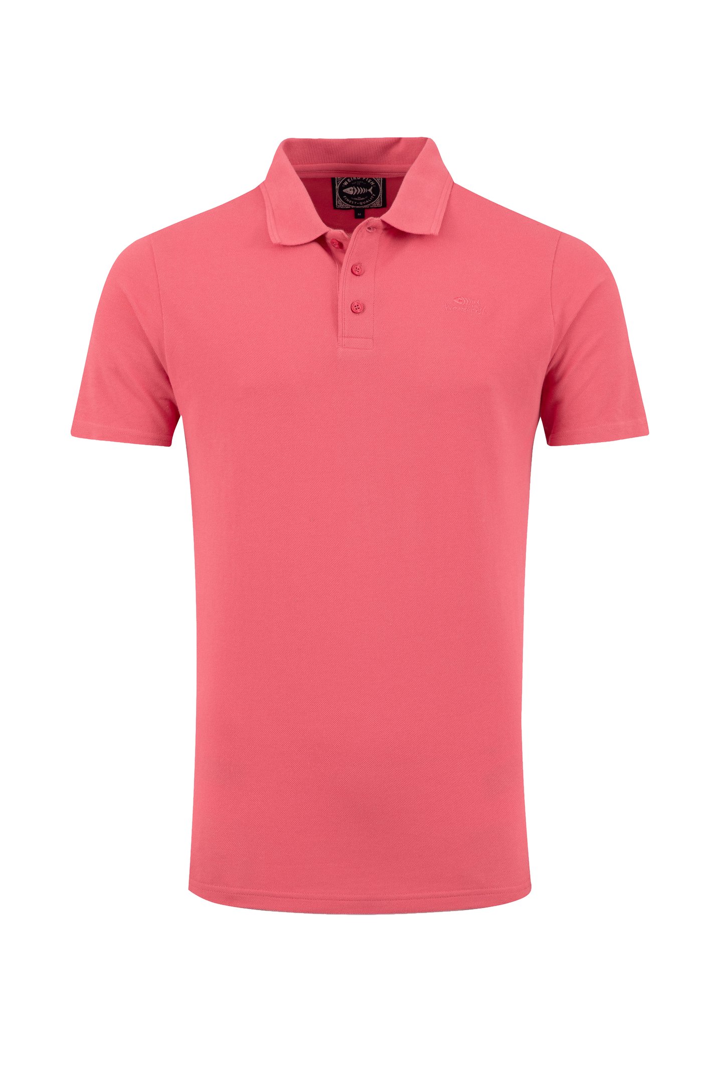 Weird Fish Giles Pique Polo Shirt Dark Pink Size Weird Fish Giles Pique Polo Shirt Dark Pink Size