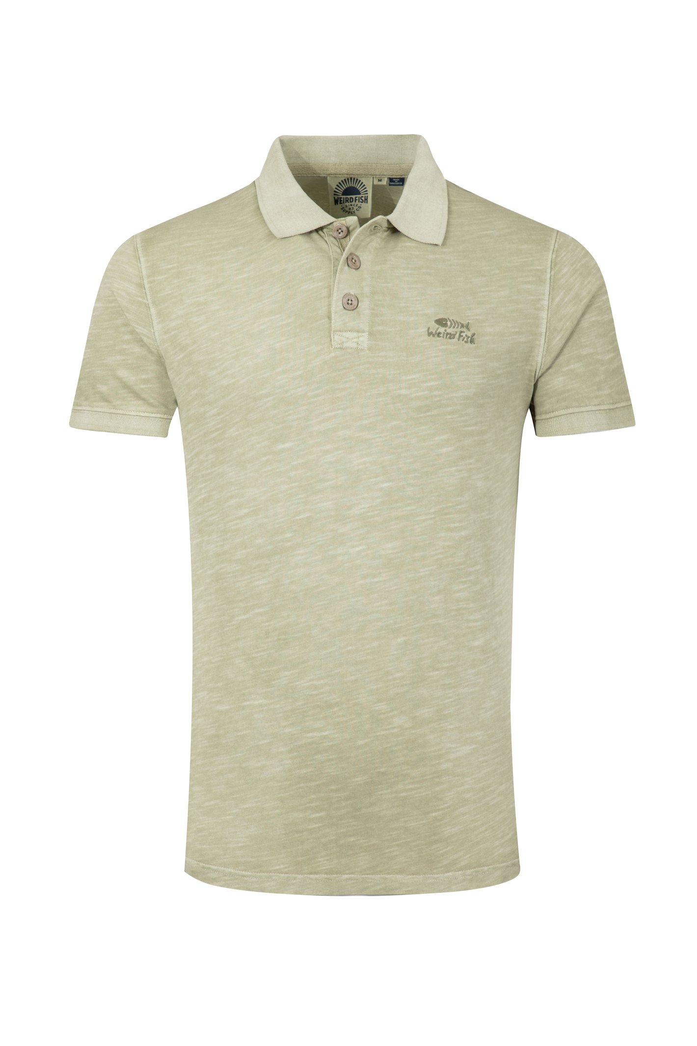 Weird Fish Indy Slub Polo Shirt Laurel Green Size Weird Fish Indy Slub Polo Shirt Laurel Green Size