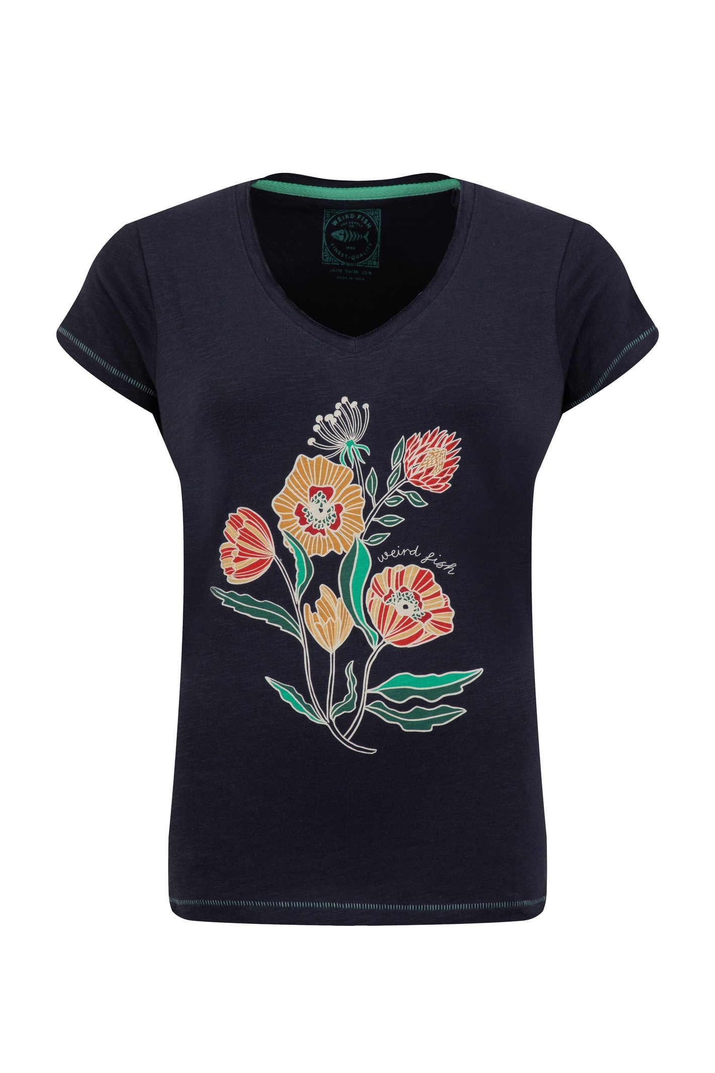 Weird Fish Botanics Front Print Graphic Shirt Navy Size Weird Fish Botanics Front Print Graphic Shirt Navy Size