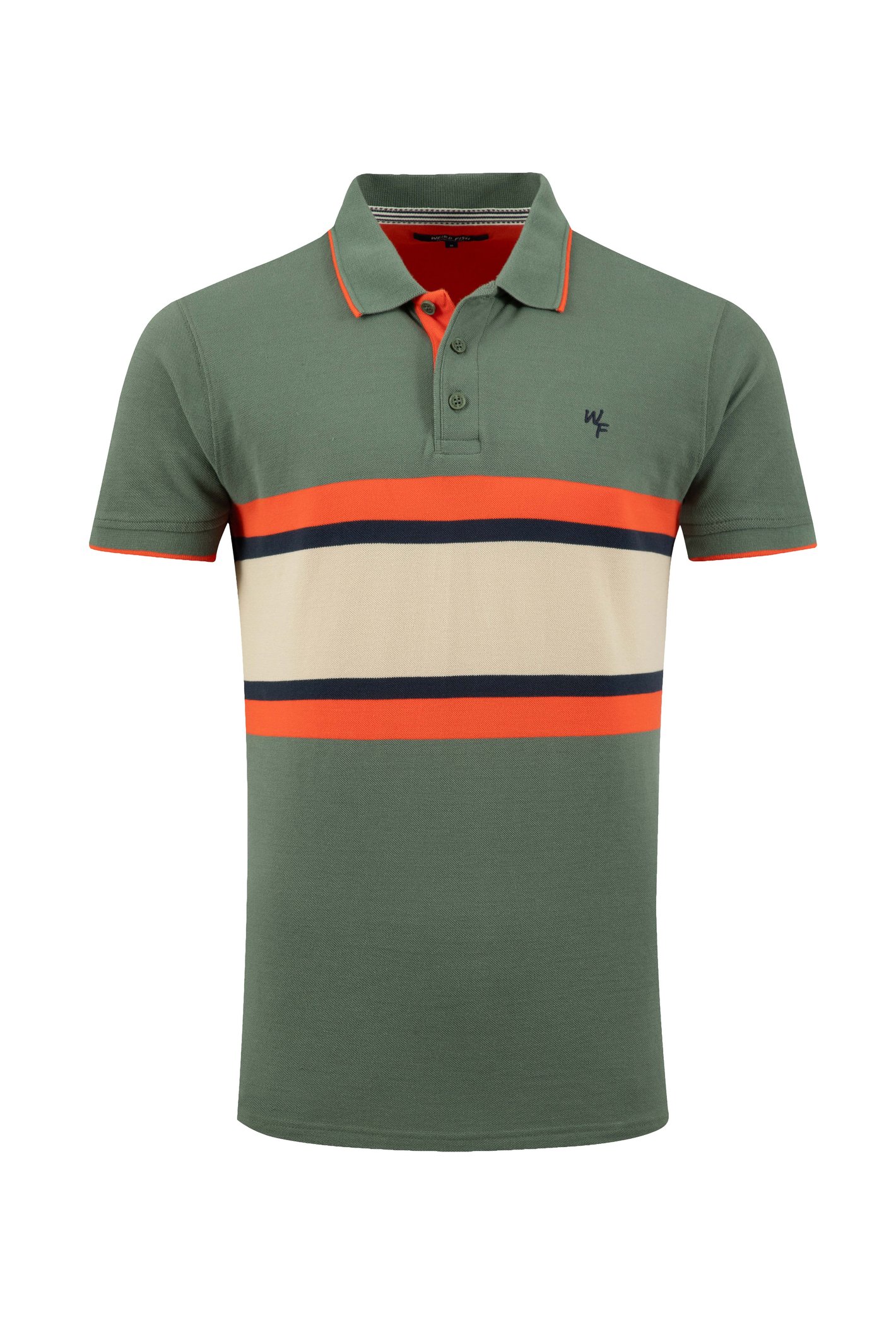 Weird Fish Bradbury Pique Stripe Polo Shirt Woodland Sage Size Weird Fish Bradbury Pique Stripe Polo Shirt Woodland Sage Size