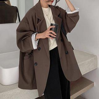 Double Breasted Blazer Coffee Double Breasted Blazer Coffee