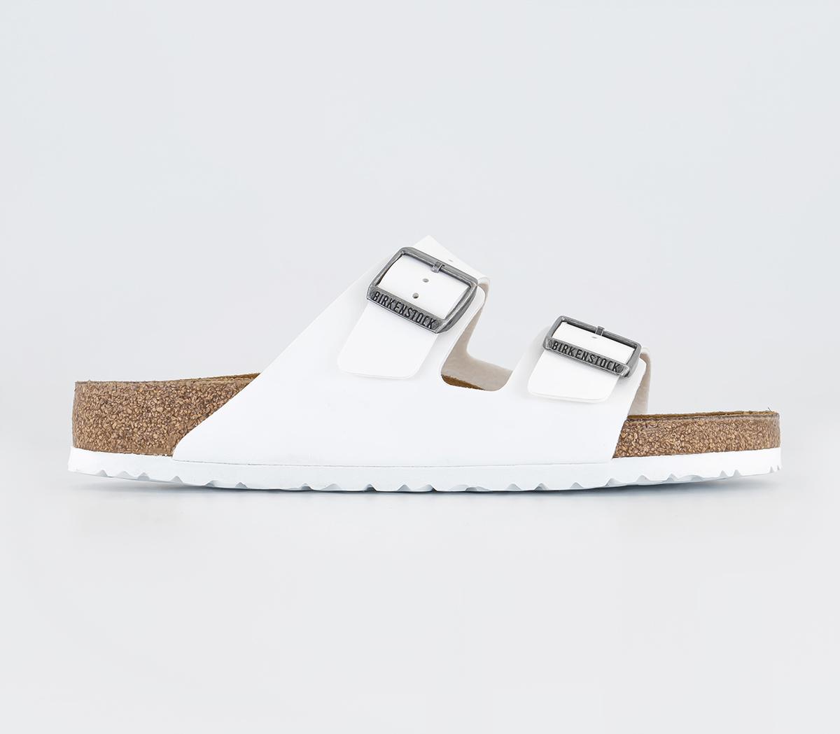 Birkenstock Mens Arizona Two Strap Sandals White Birko Birkenstock Mens Arizona Two Strap Sandals White Birko