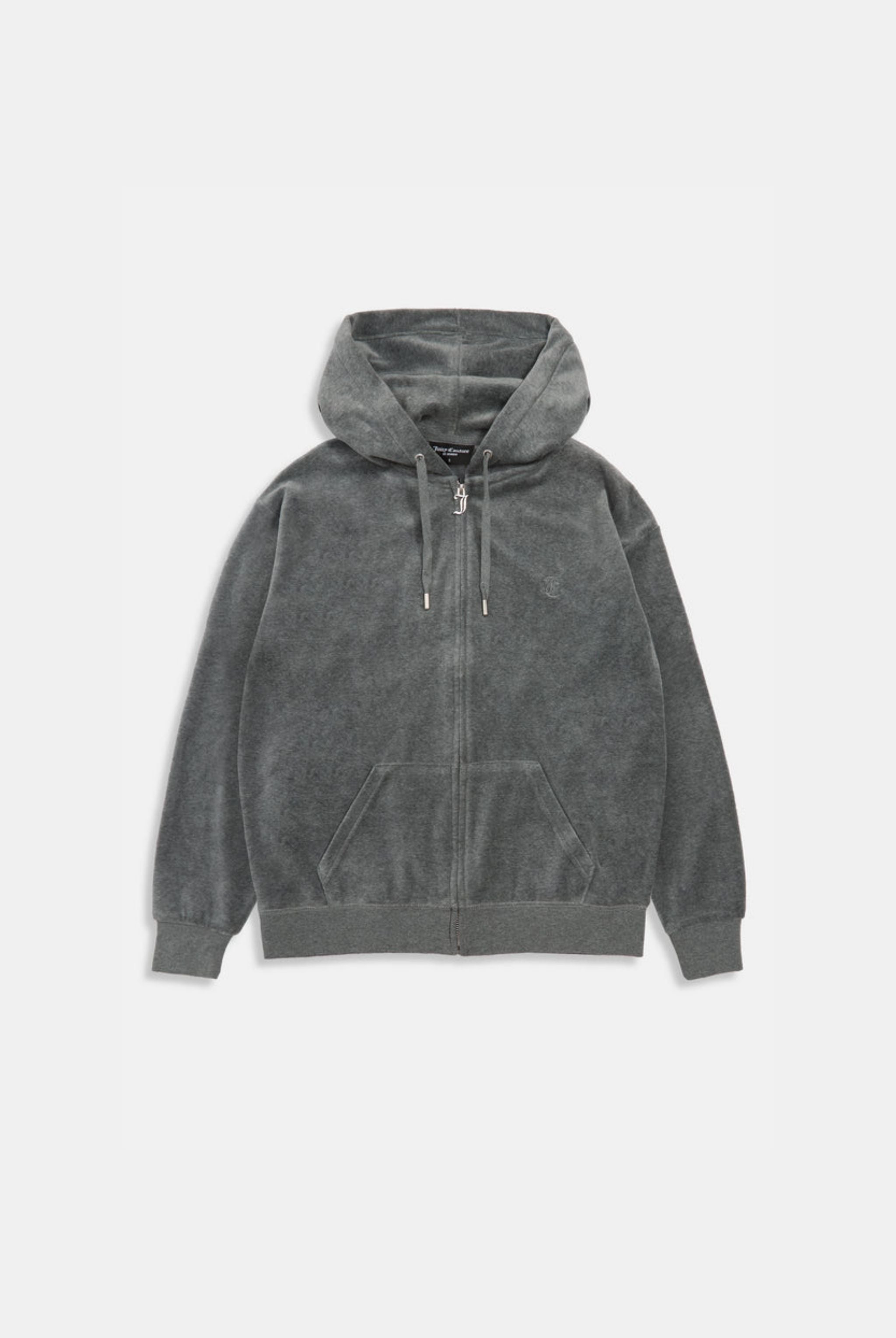 CHARCOAL MARL COTTON VELOUR OVERSIZED HOODIE – M Grey CHARCOAL MARL COTTON VELOUR OVERSIZED HOODIE – M Grey