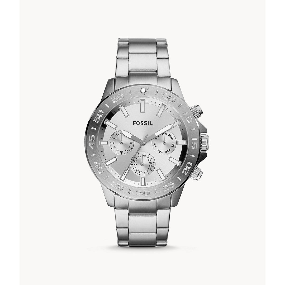 Fossil Bannon BQ Men’s Multifunction Watch Silver Dial, Stainless Fossil Bannon BQ Men’s Multifunction Watch Silver Dial, Stainless