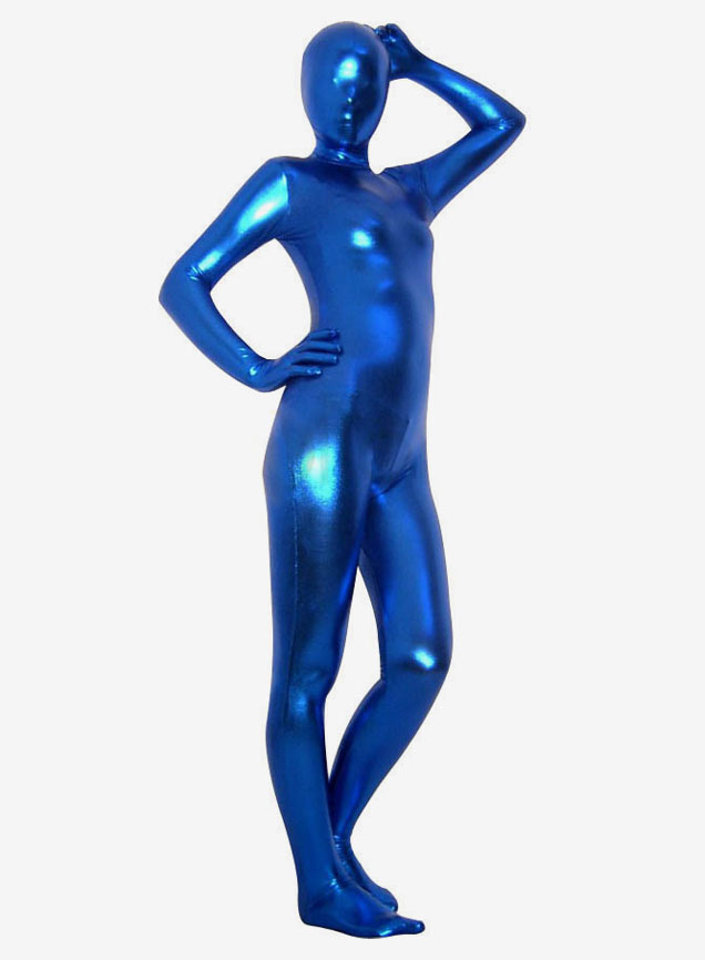 Unisex Royal Blue Latex Shiny Metallic Zentai Suit Unisex Royal Blue Latex Shiny Metallic Zentai Suit