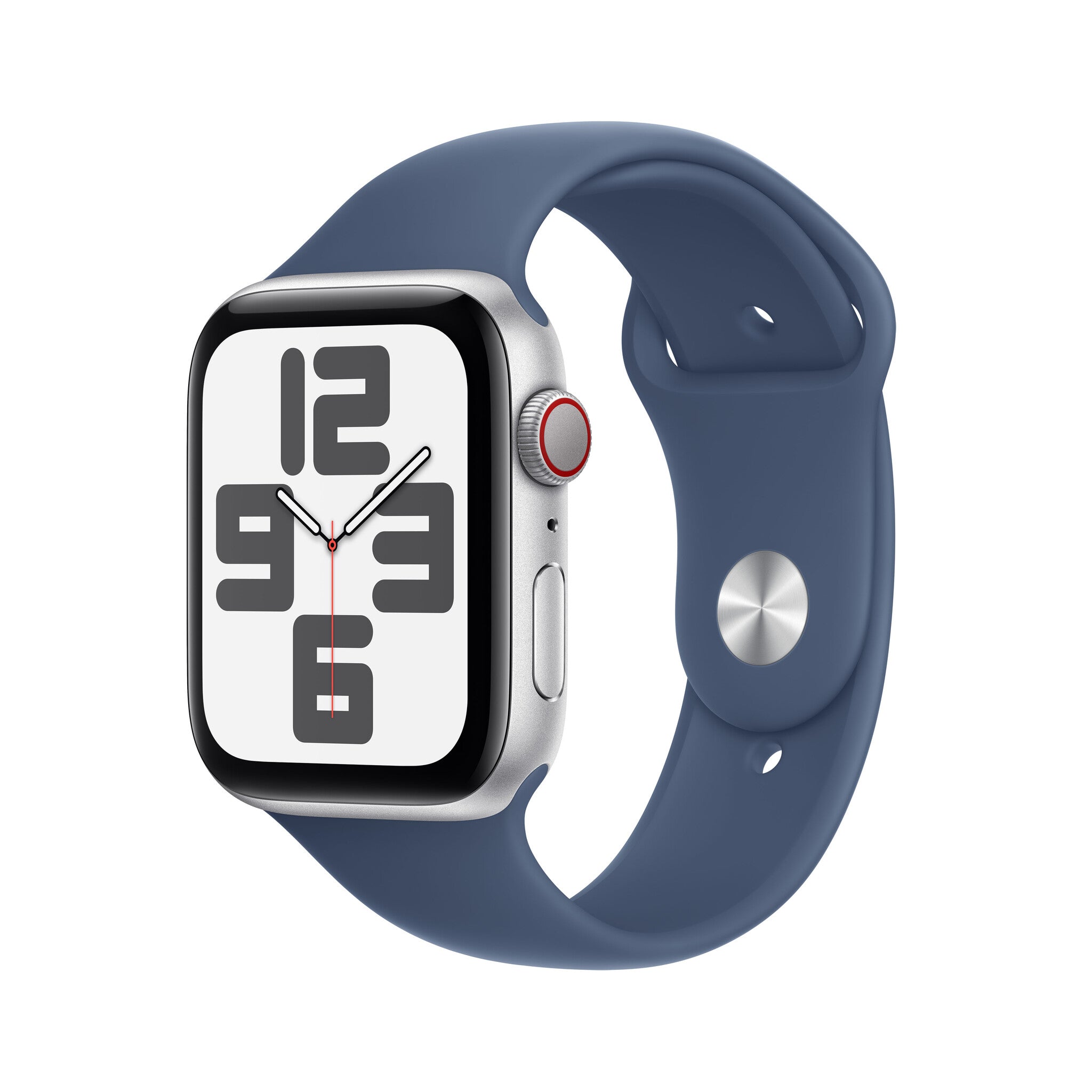 Apple Watch SE GPS + Cellular mm Silver Aluminium Case with Denim Sport Band Apple Watch SE GPS + Cellular mm Silver Aluminium Case with Denim Sport Band