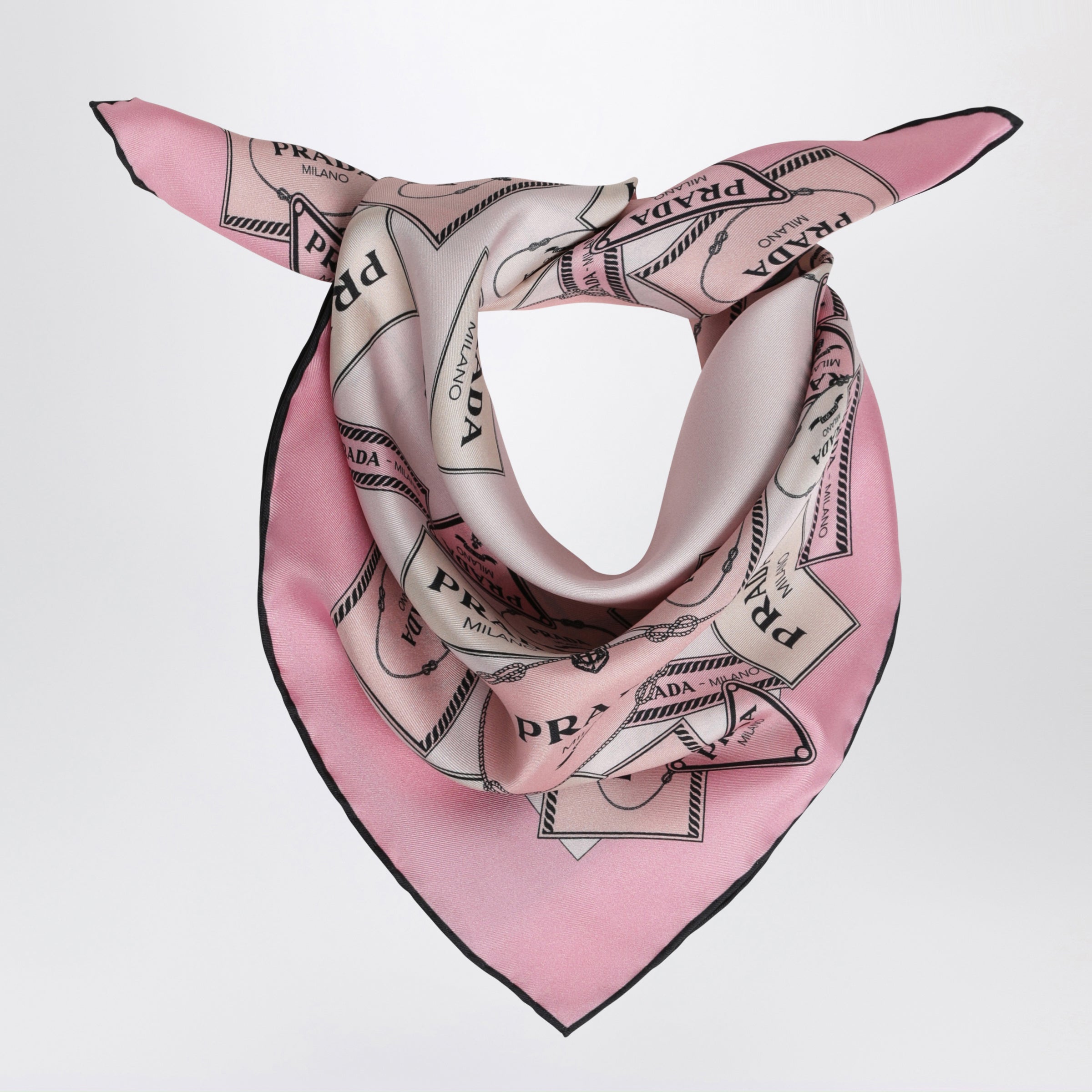 Printed silk twill scarf pink Printed silk twill scarf pink