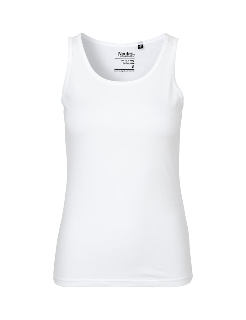 Fairtrade Organic Ladies Tank Top – White Fairtrade Organic Ladies Tank Top – White