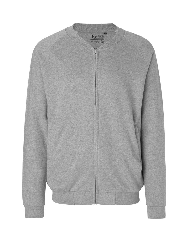 Fairtrade Organic Bomber Jacket: Unisex – Sport Grey Fairtrade Organic Bomber Jacket: Unisex – Sport Grey