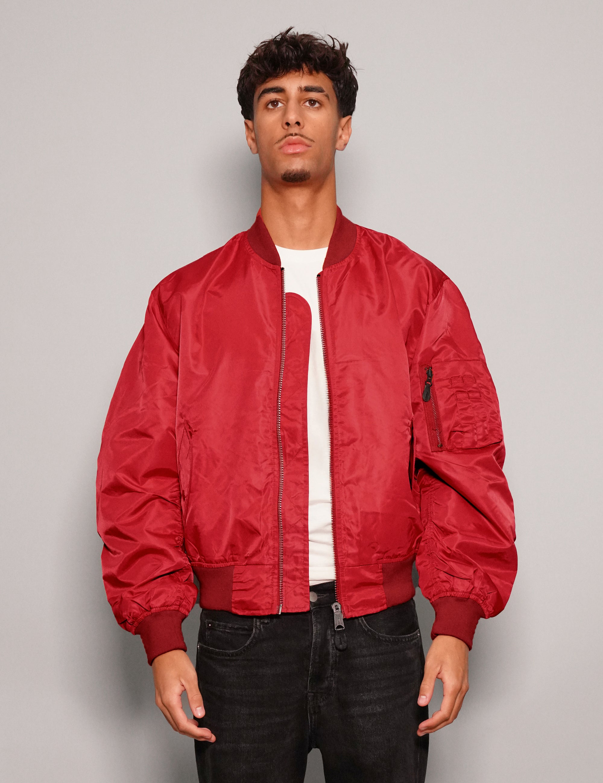 MA- Light Weight Bomber Jacket in Red – With Logo MA- Light Weight Bomber Jacket in Red – With Logo