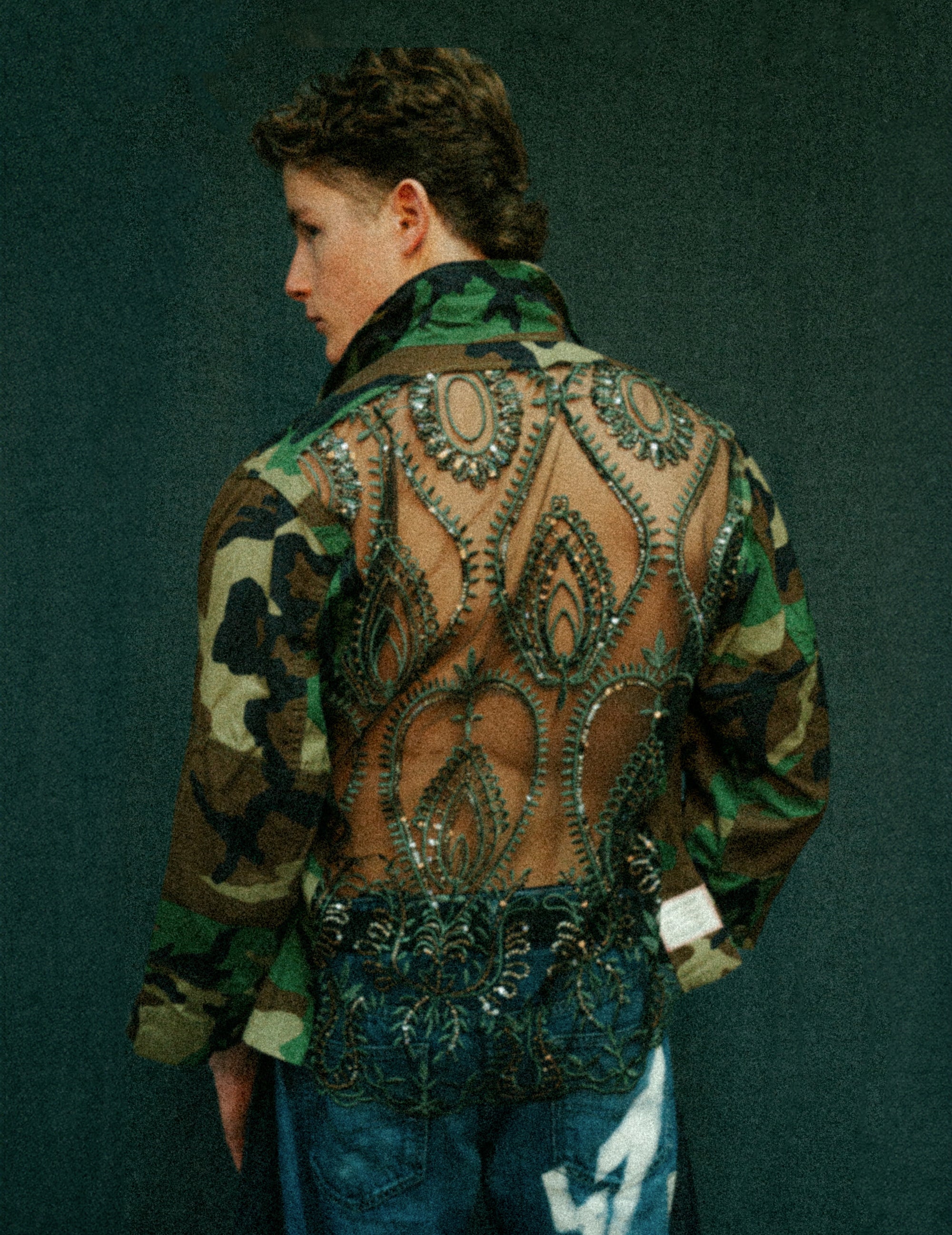 Party Back Shirt – Silver Art-Deco – Camo Party Back Shirt – Silver Art-Deco – Camo
