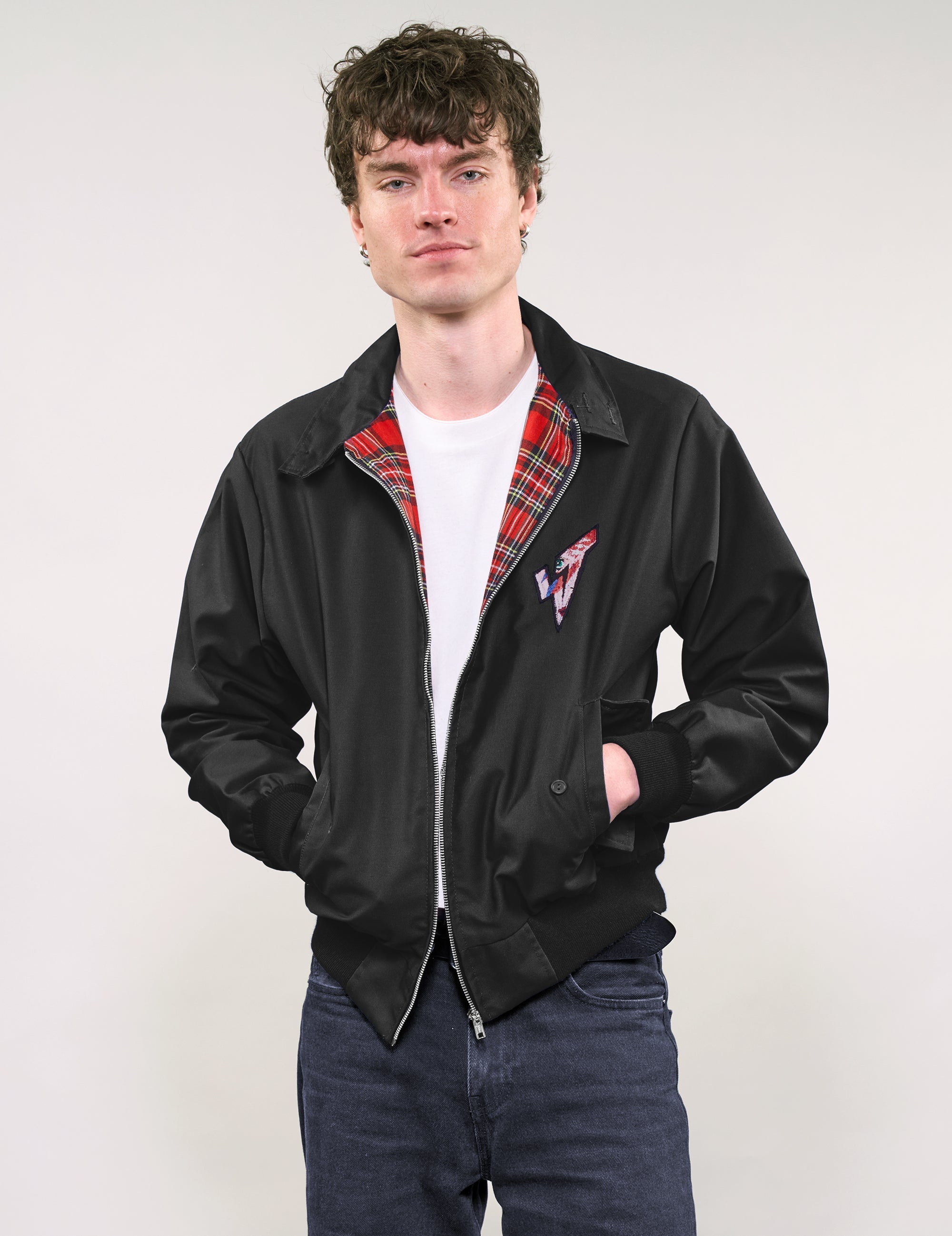 Classic Harrington Jacket in Black – X With Logo Classic Harrington Jacket in Black – X With Logo