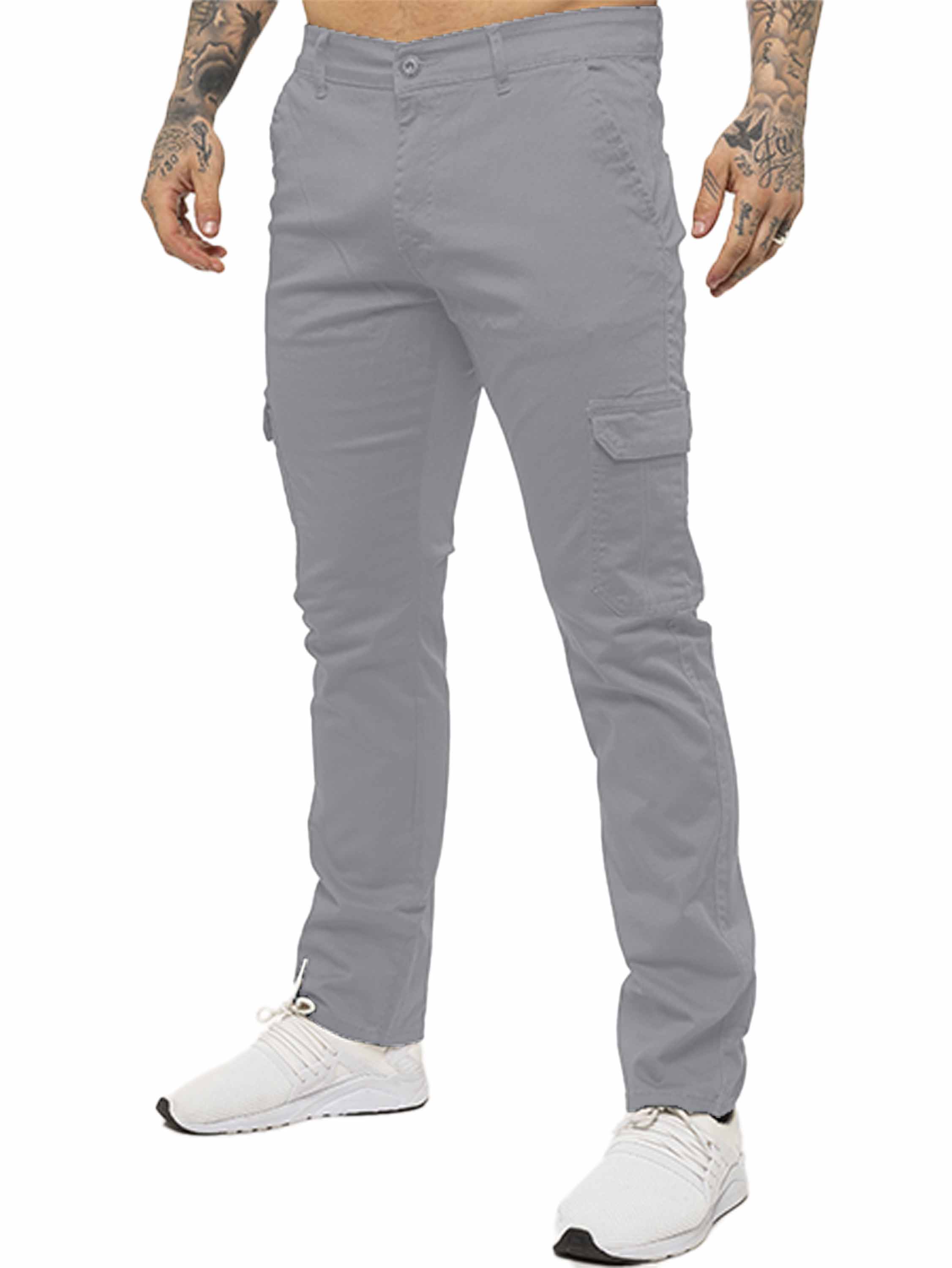 Mens Cargo Combat Slim Fit Trousers