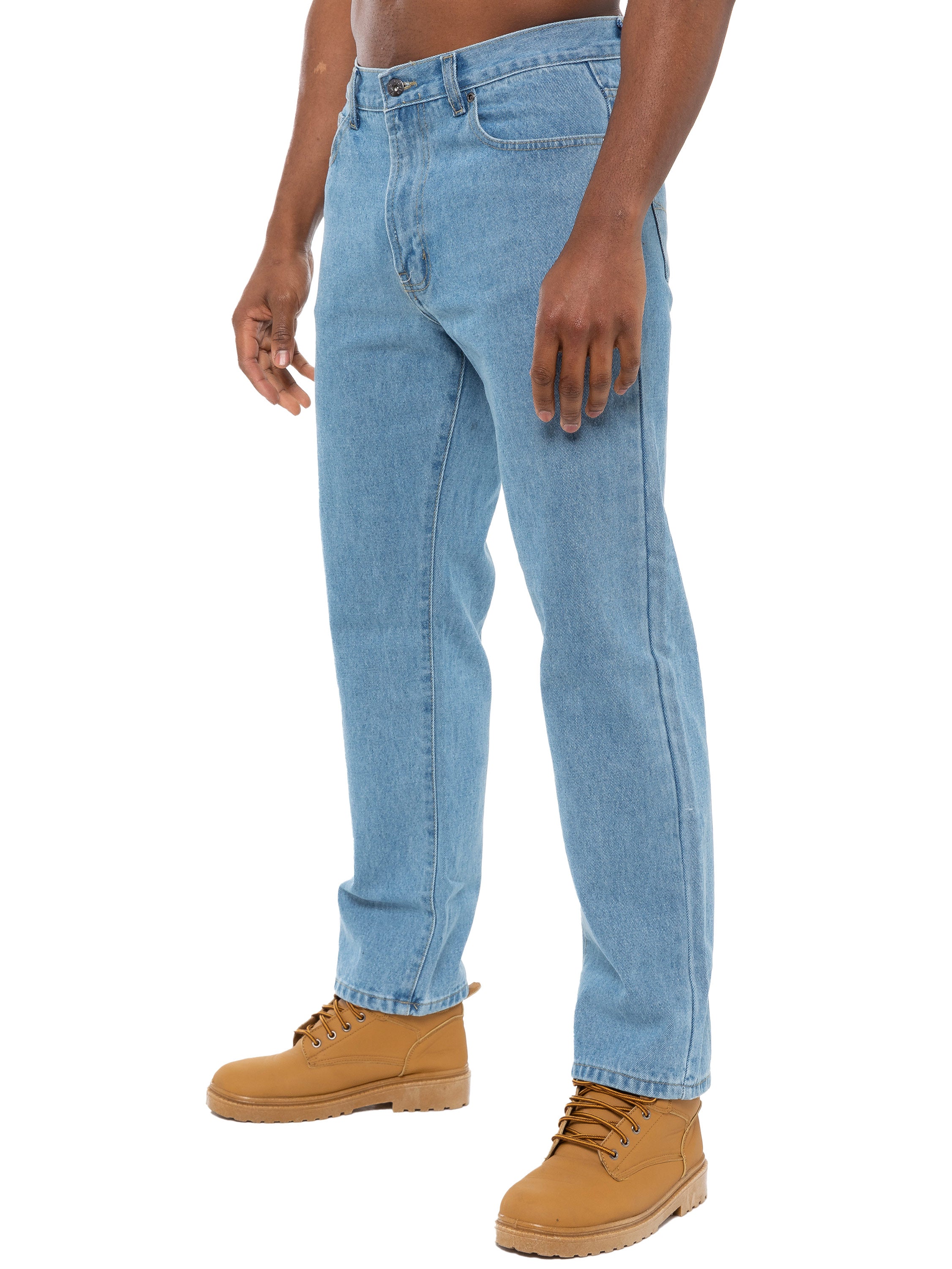 Mens Bleach Wash Classic Denim Jeans BCB Mens Bleach Wash Classic Denim Jeans BCB