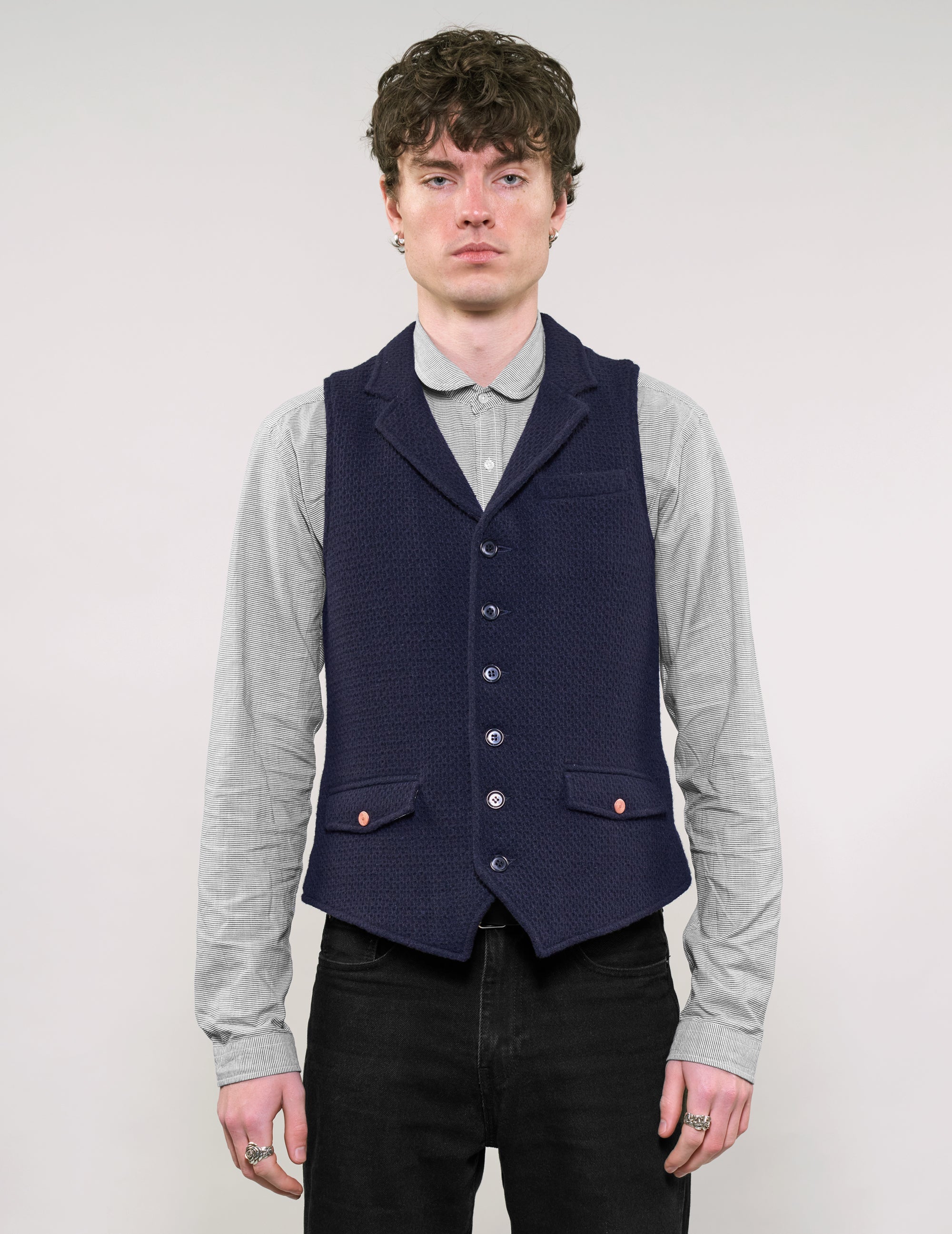 IMMORTAL Silverstone Navy Waffle Waistcoat IMMORTAL Silverstone Navy Waffle Waistcoat