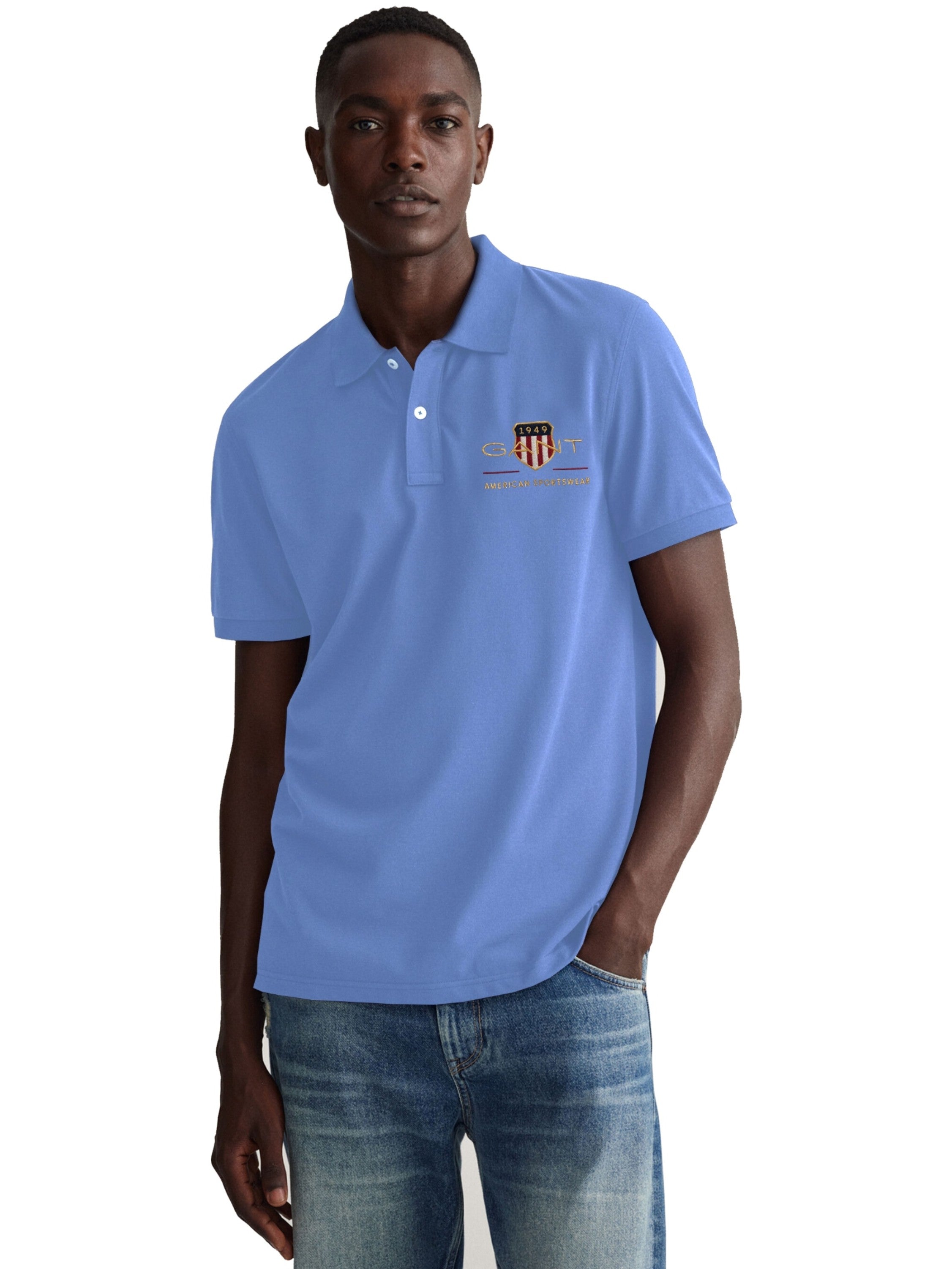 Gant Mens Original Designer Polo Shirt – Sky Blue Gant Mens Original Designer Polo Shirt – Sky Blue
