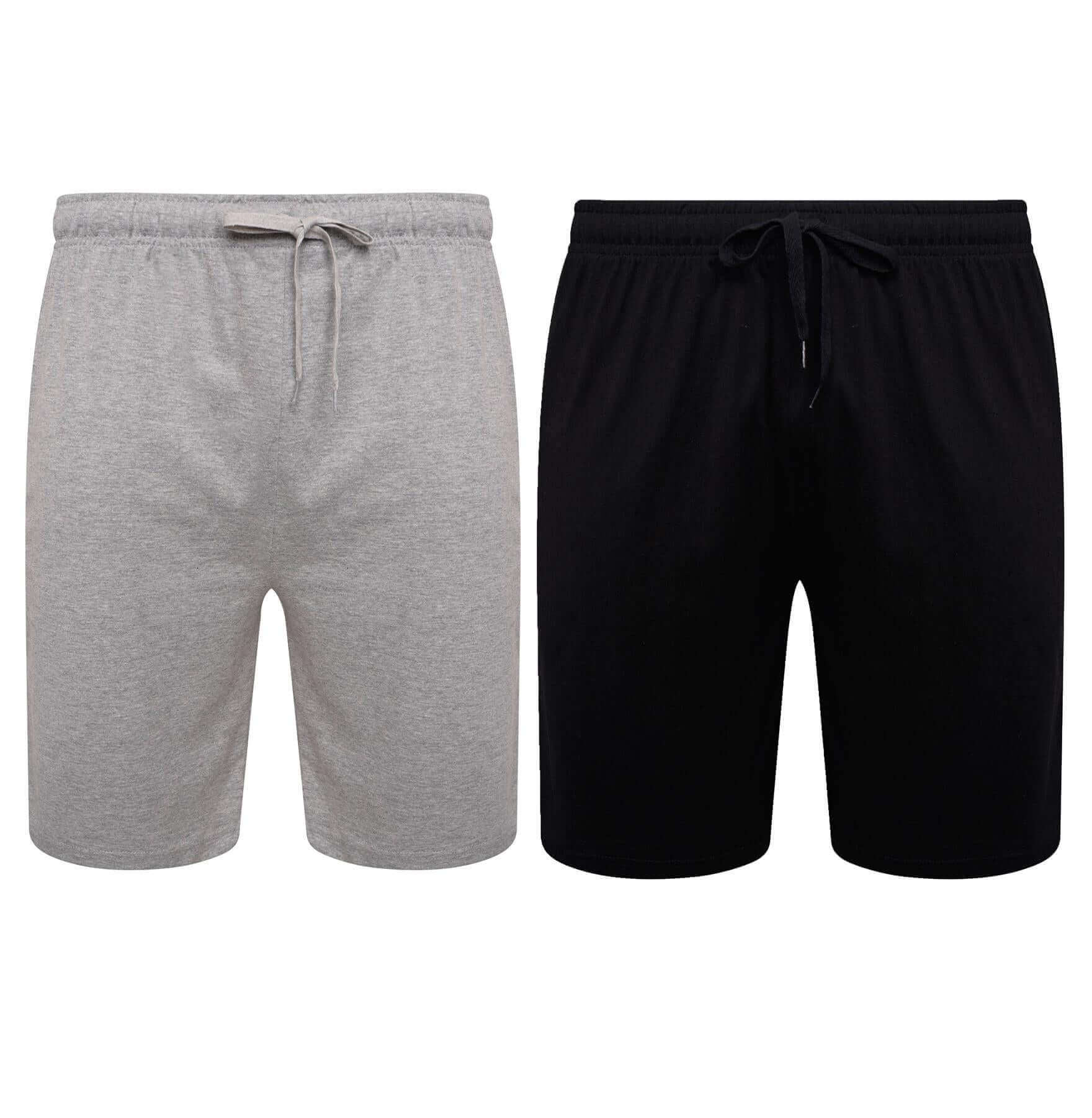 Pack Men’s Cotton Lounge Shorts Stretchable Available in Black Navy Grey Durable and Cozy Loungewear Medium to X-Large by – BLACK GREY