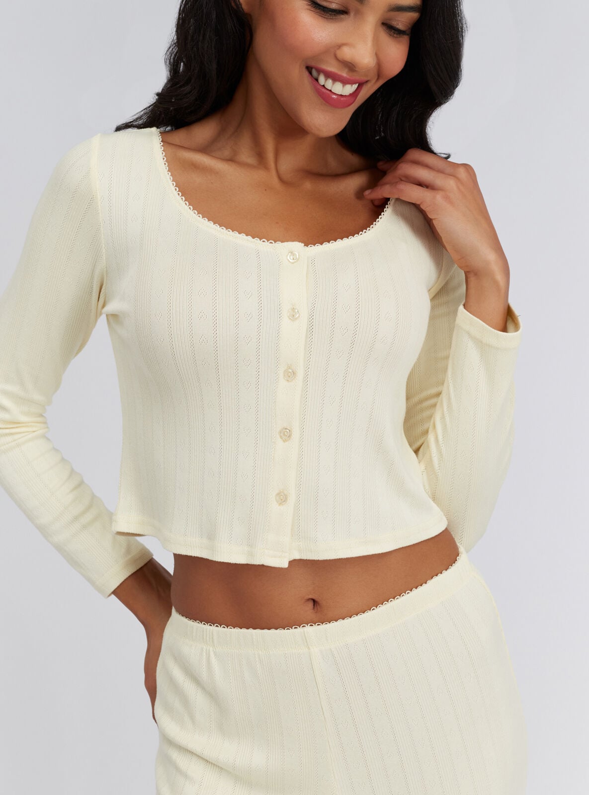 Boux Avenue Pointelle cardigan – Butter Yellow Boux Avenue Pointelle cardigan – Butter Yellow