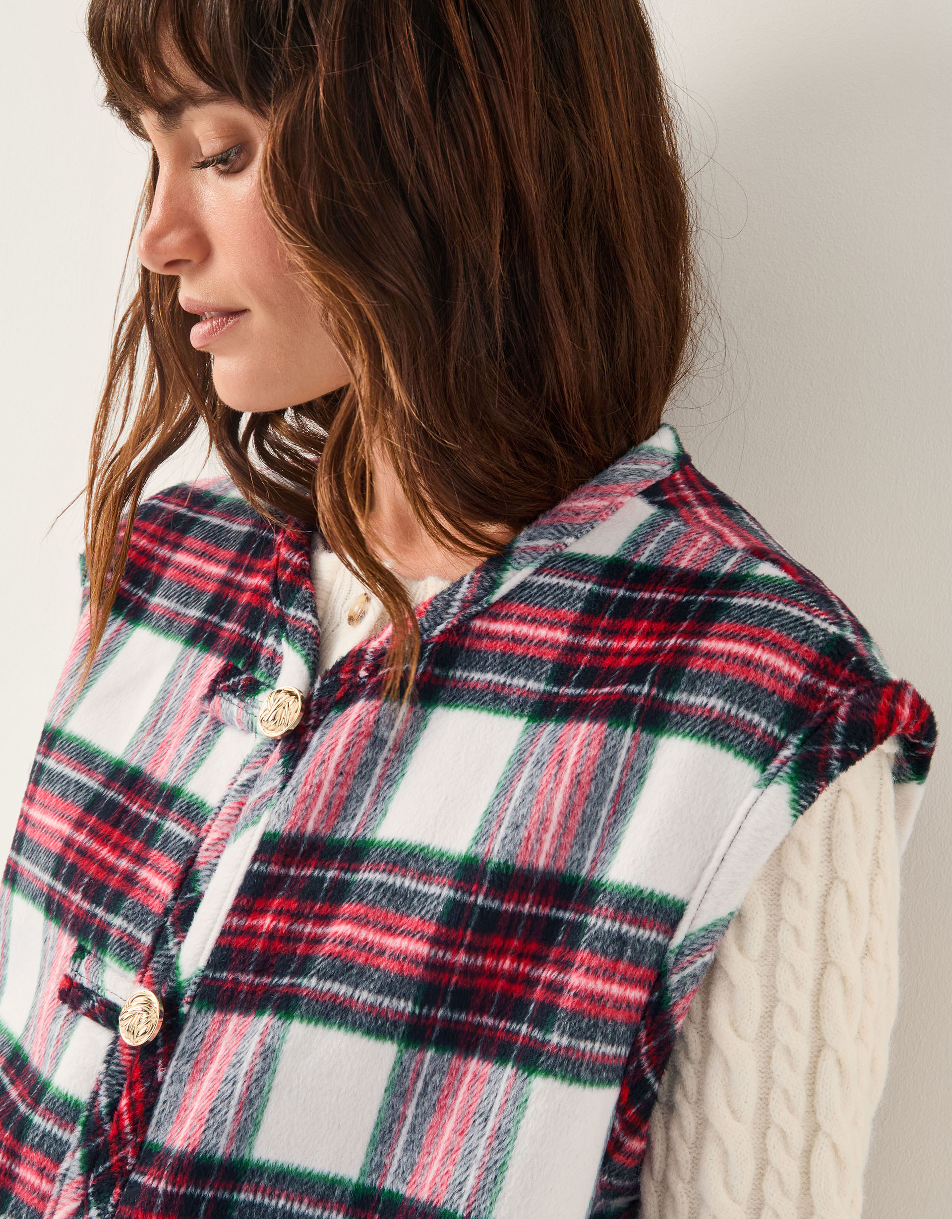 Monsoon x Sarah Corbett-Winder Tartan Gilet Red Monsoon x Sarah Corbett-Winder Tartan Gilet Red
