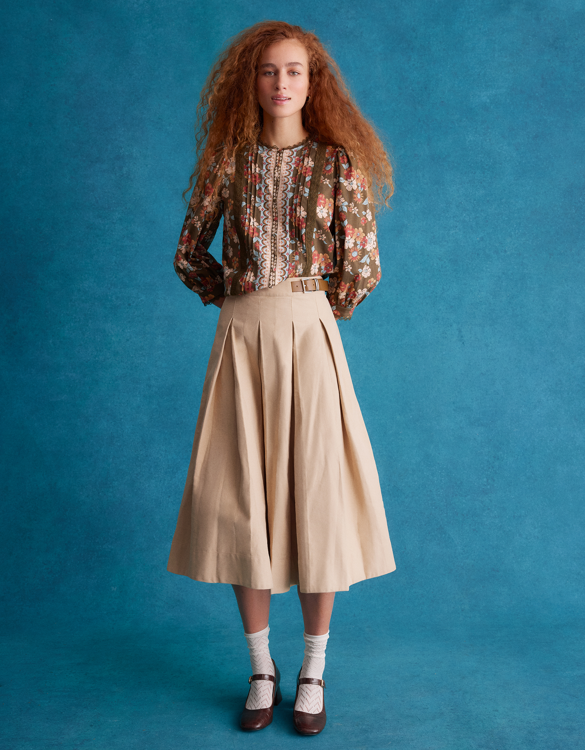 Olive Floral Print Jersey Shirt Green Olive Floral Print Jersey Shirt Green
